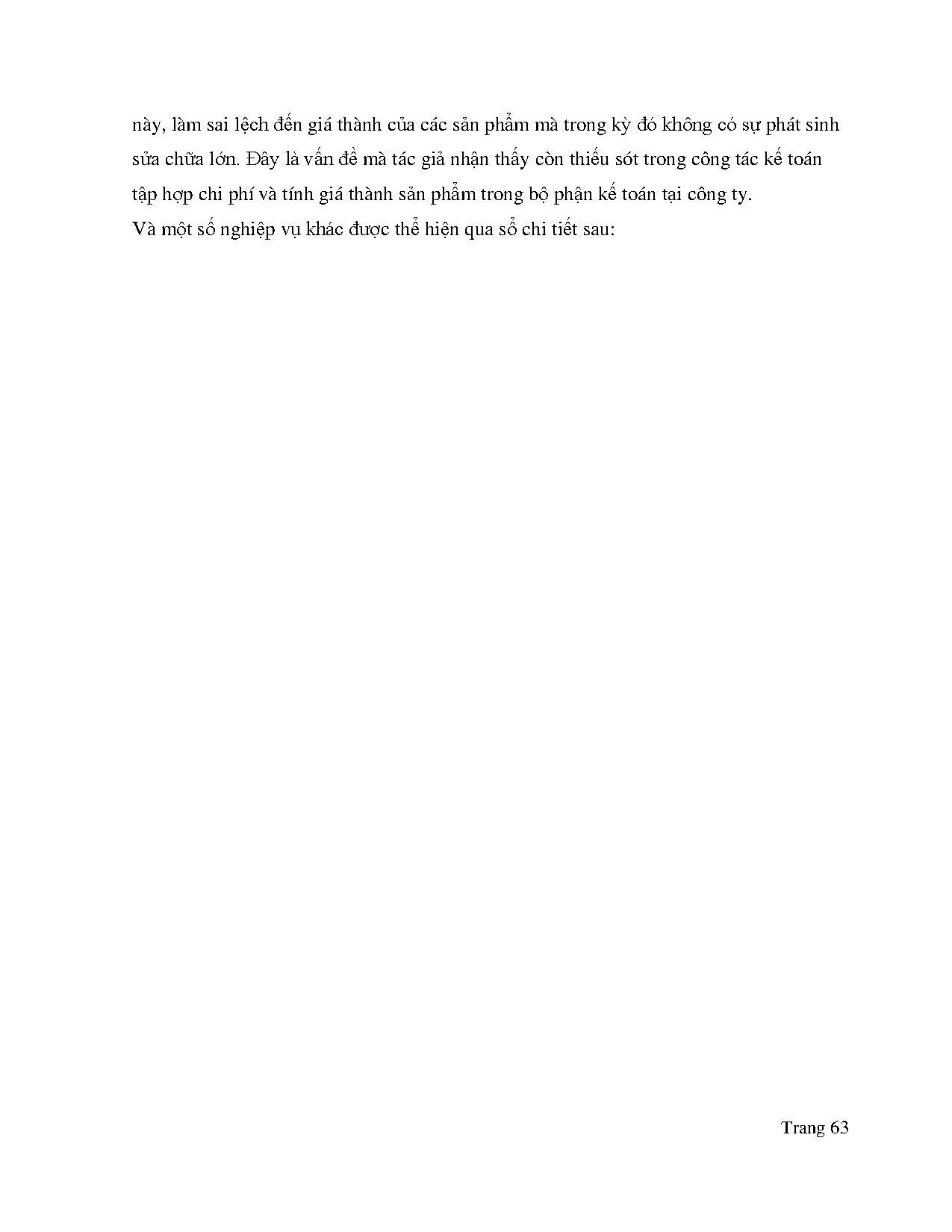 Đồ án tốt nghiệp - Kế toán tập hợp chi phí sản xuất và tính giá thành sản phẩm (Tại Công ty TS - TCT - Trang 76