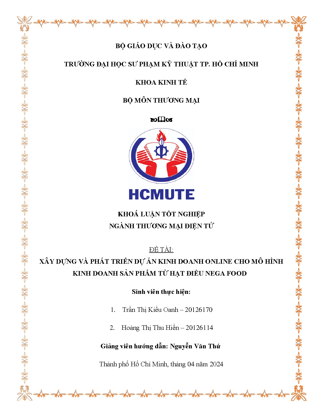 Đồ án tốt nghiệp - Xây dựng và phát triển dự án kinh doanh online cho mô hình kinh doanh sản PTHĐNF