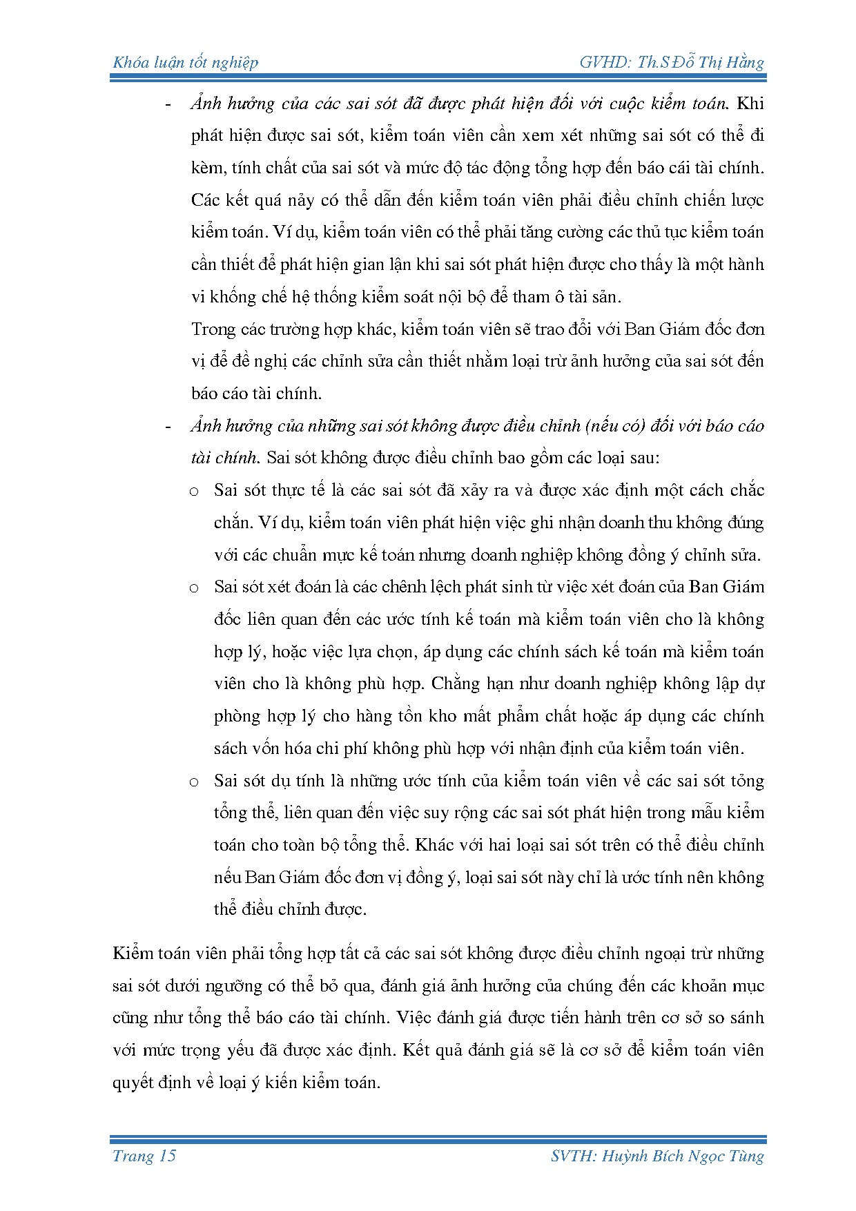 Đồ án tốt nghiệp - Quy trình đánh giá mức trọng yếu và xác định rủi ro kiểm toán tại CTTKTVDVTHTPH - Trang 24