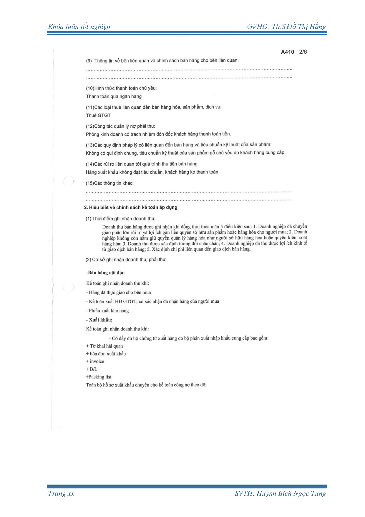 Đồ án tốt nghiệp - Quy trình đánh giá mức trọng yếu và xác định rủi ro kiểm toán tại CTTKTVDVTHTPH - Trang 72