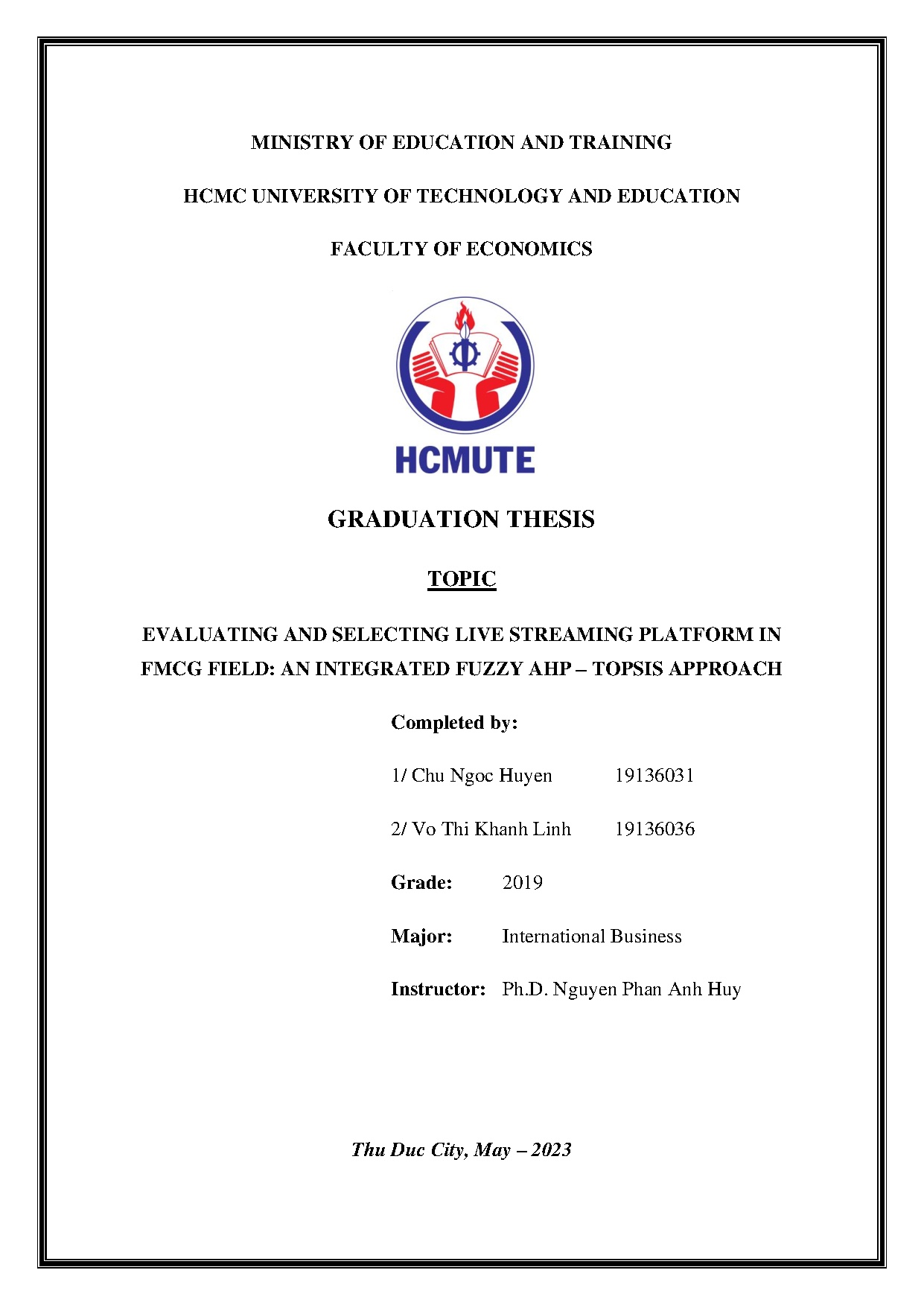 Đồ án tốt nghiệp - Evaluating and ing live streaming platform in FMCG FIELD: an IFA - TA