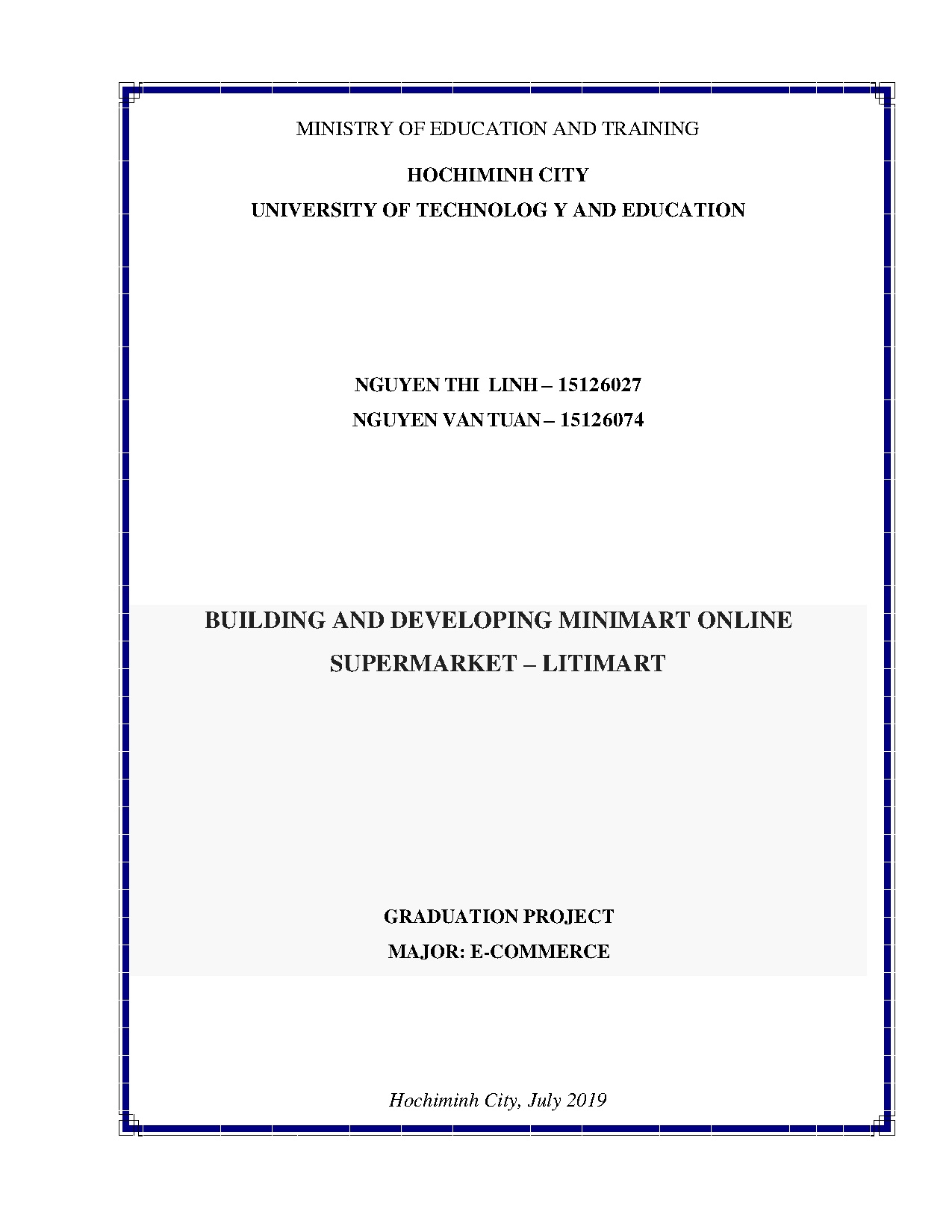 Đồ án tốt nghiệp - Xây dựng và phát triển hệ thống siêu thị Minimart online - Litimart