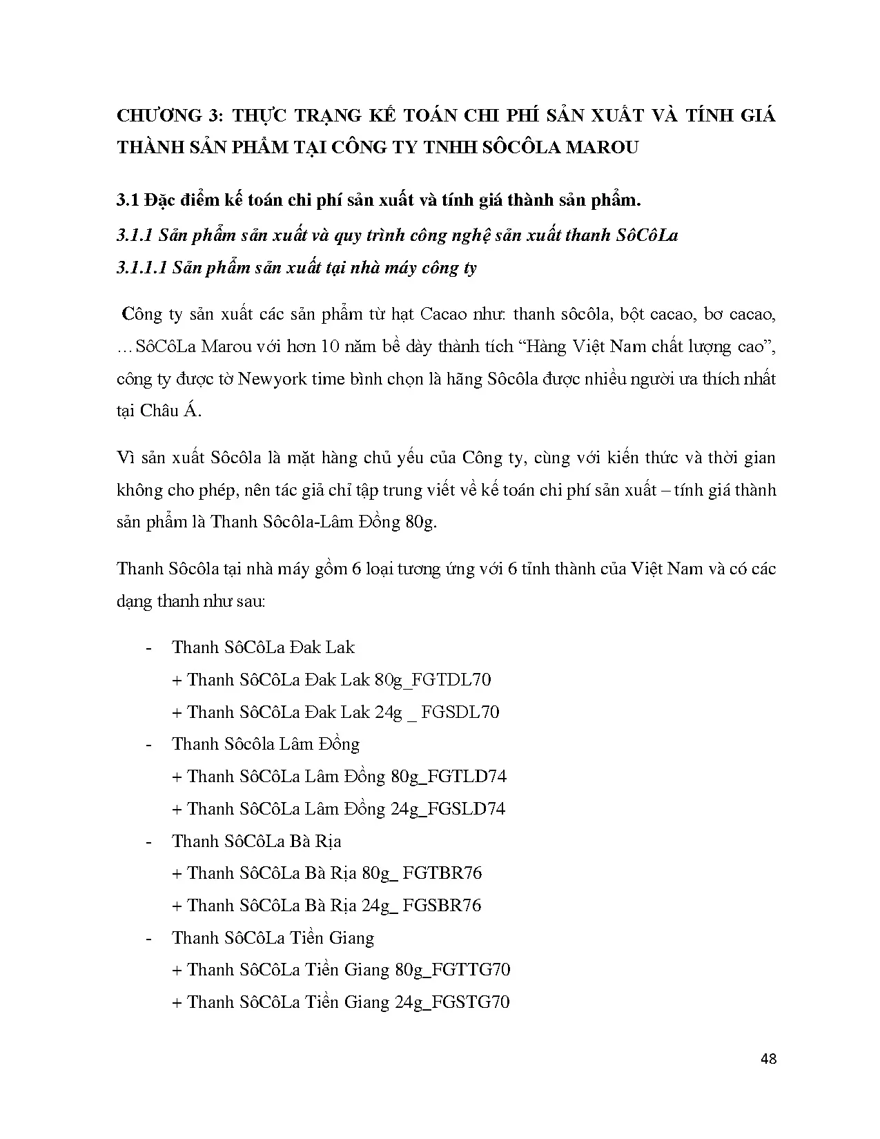 Đồ án tốt nghiệp - Kế toán chi phí sản xuất và tính giá thành sản phẩm tại Công ty TNHH Sôcôla Marou - Trang 61