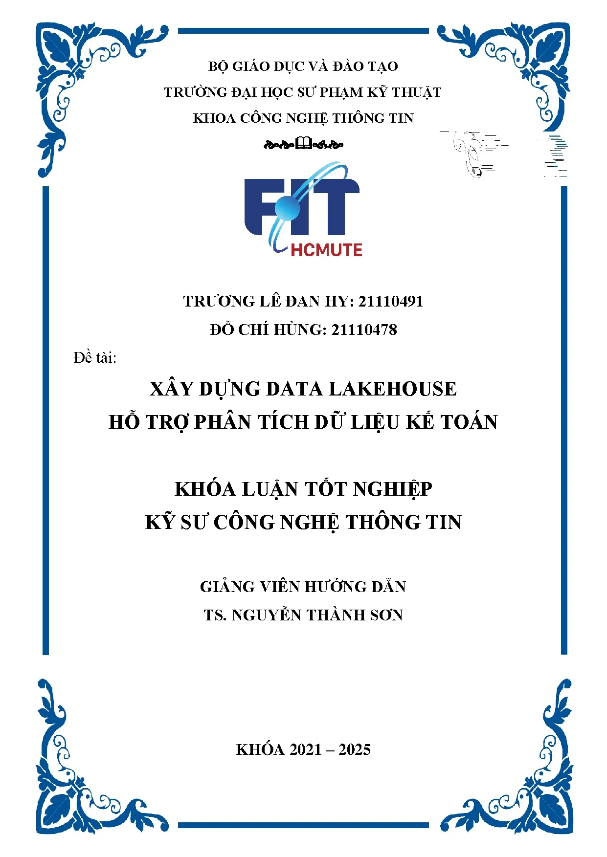 Đồ án tốt nghiệp - Xây dựng data lakehouse hỗ trợ phân tích dữ liệu kế toán