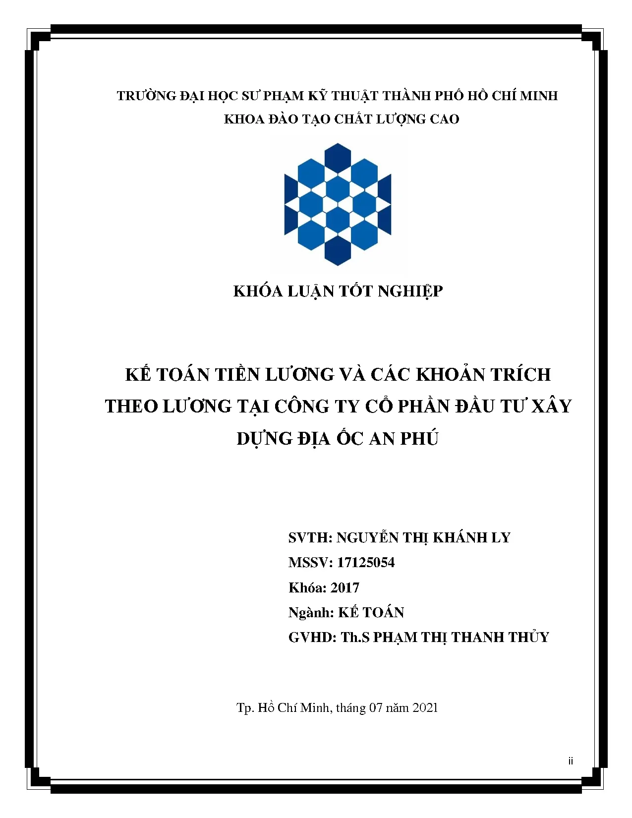 Đồ án tốt nghiệp - Kế toán tiền lương và các khoản trích theo lương tại Công ty cổ phần đầu TXDĐỐAP