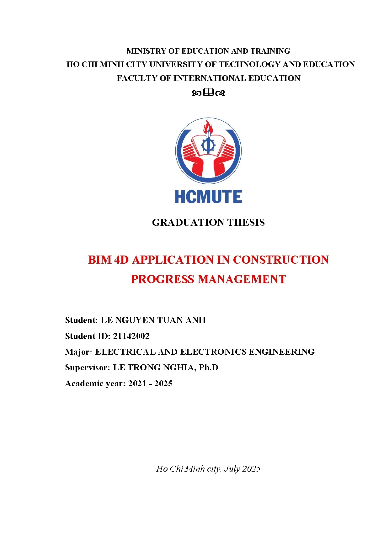 Đồ án tốt nghiệp - Bim 4D application in construction progress management. - Trang 2
