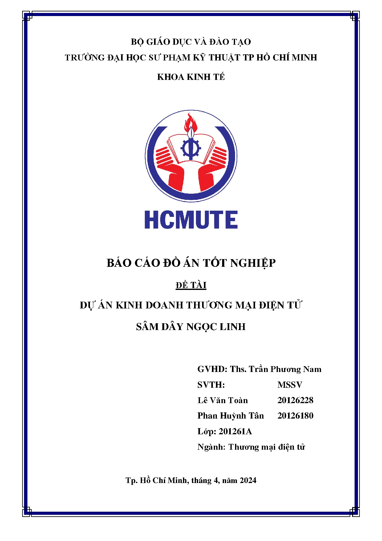 Đồ án tốt nghiệp - Dự án kinh doanh thương mại điện tử sâm dây Ngọc Linh