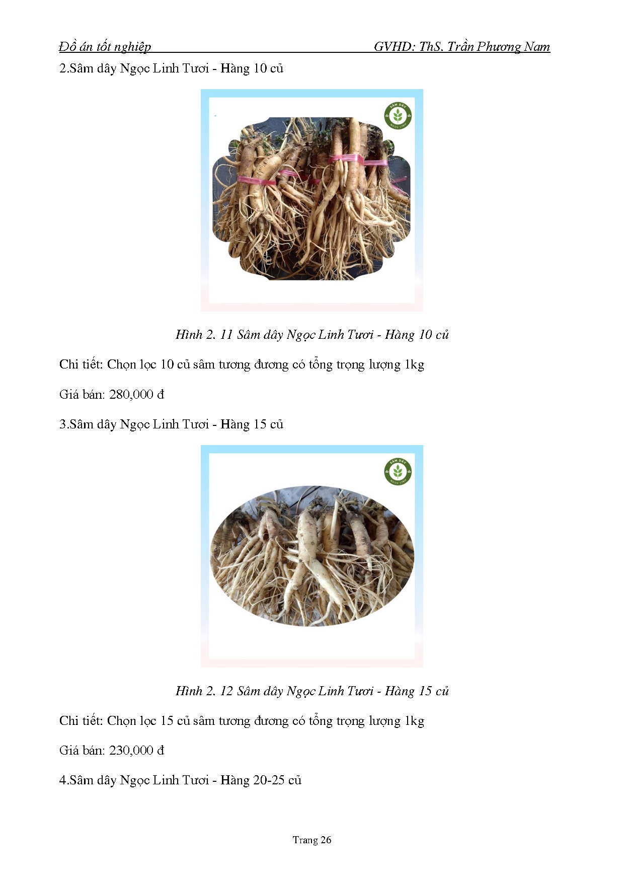 Đồ án tốt nghiệp - Dự án kinh doanh thương mại điện tử sâm dây Ngọc Linh - Trang 45