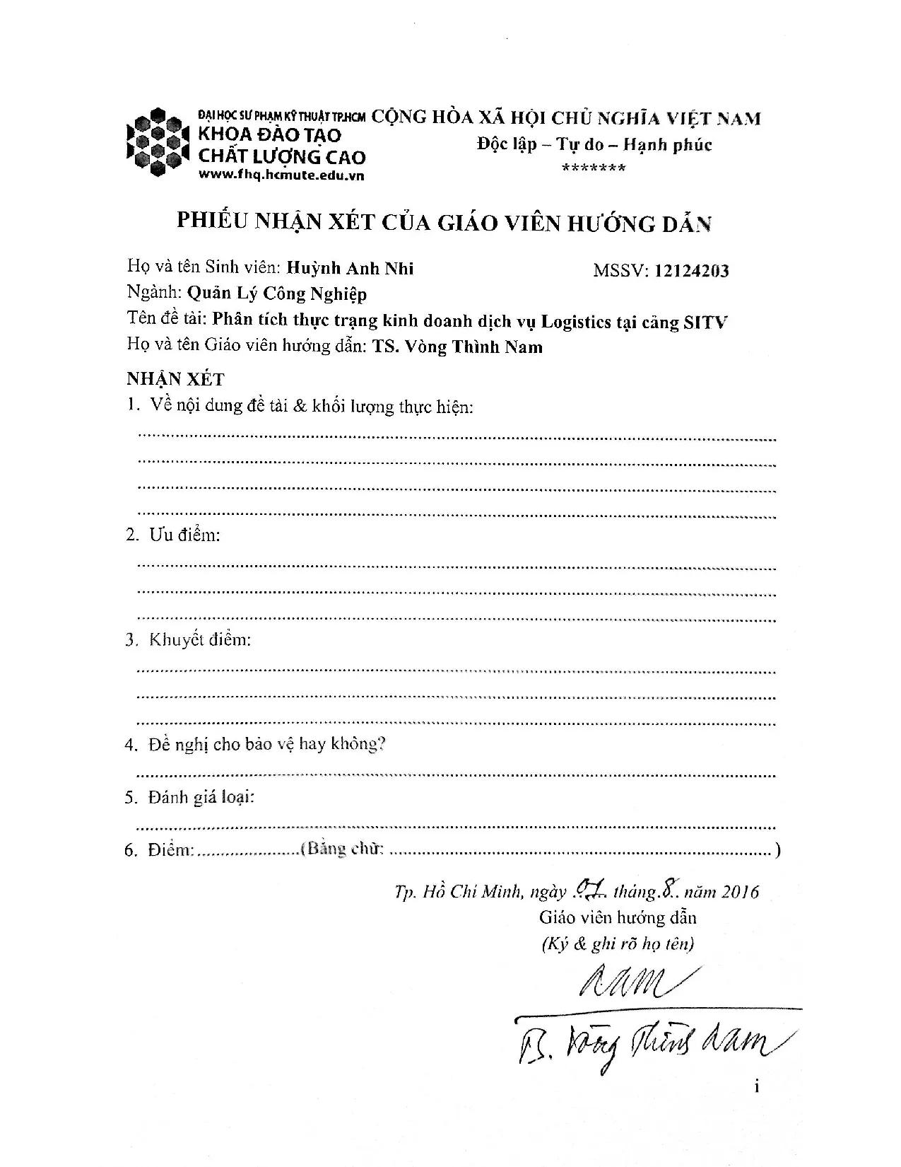 Đồ án tốt nghiệp - Phân tích thực trạng kinh doanh dịch vụ Logistics tại cảng Quốc tế Sài Gòn Việt N - Trang 2