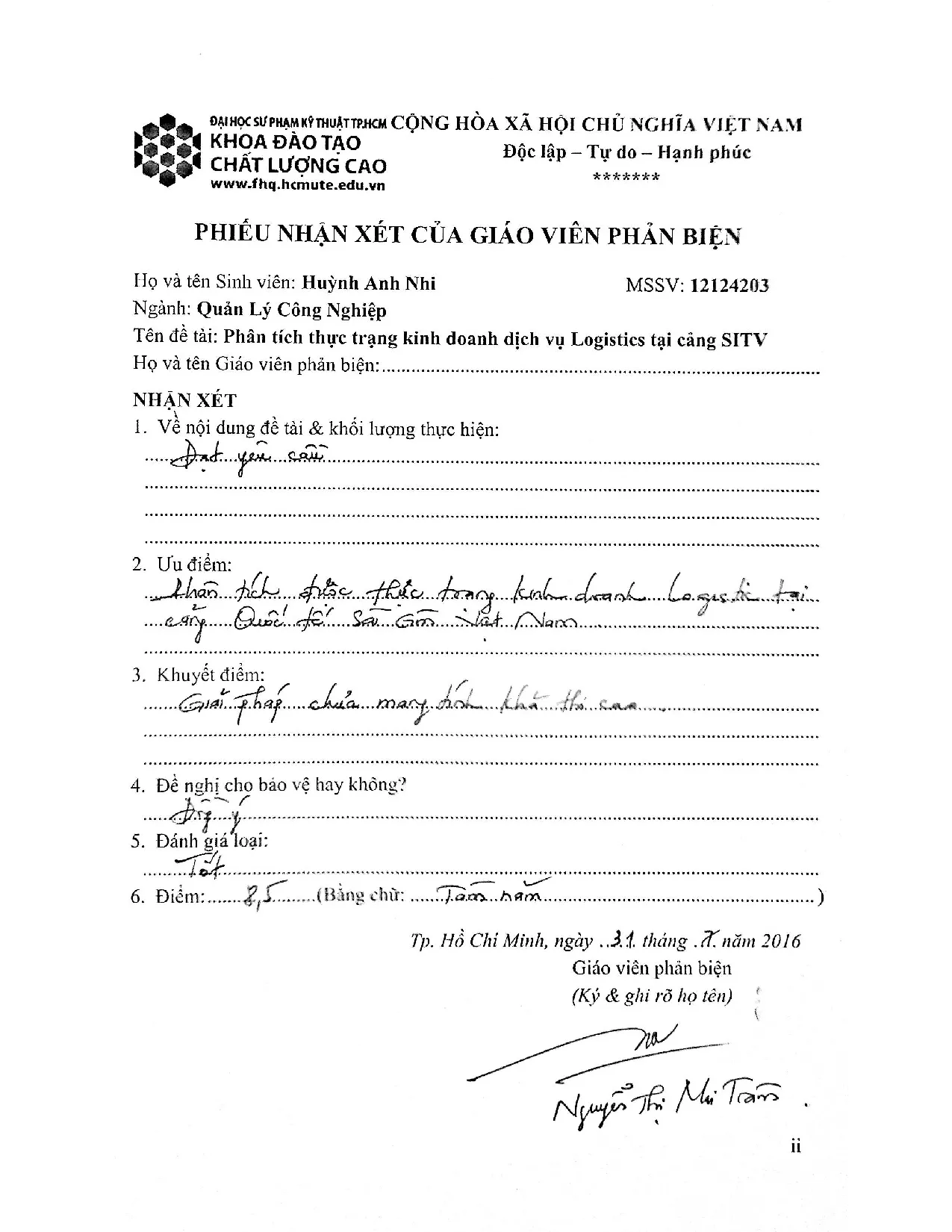 Đồ án tốt nghiệp - Phân tích thực trạng kinh doanh dịch vụ Logistics tại cảng Quốc tế Sài Gòn Việt N - Trang 3