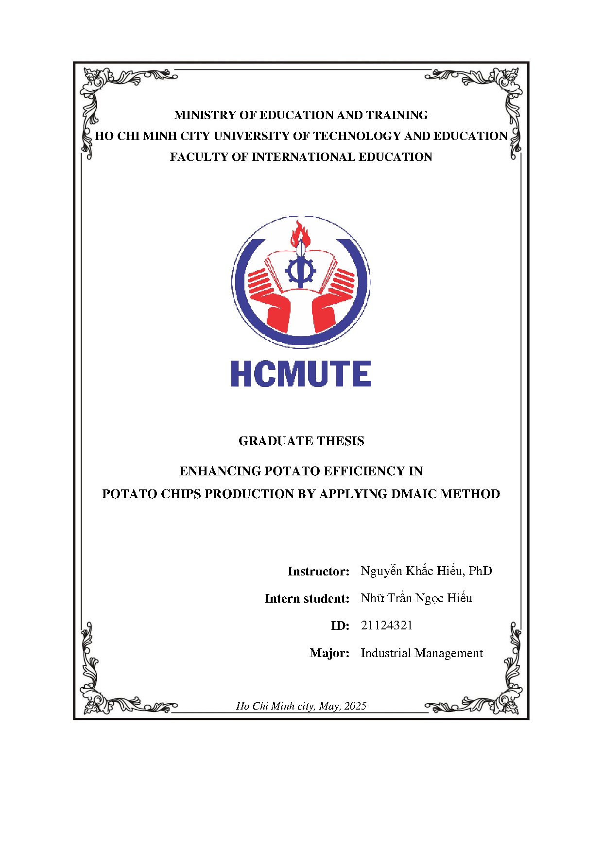 Đồ án tốt nghiệp - Enhancing potato efficiency in potato chips production by applying dmaic method