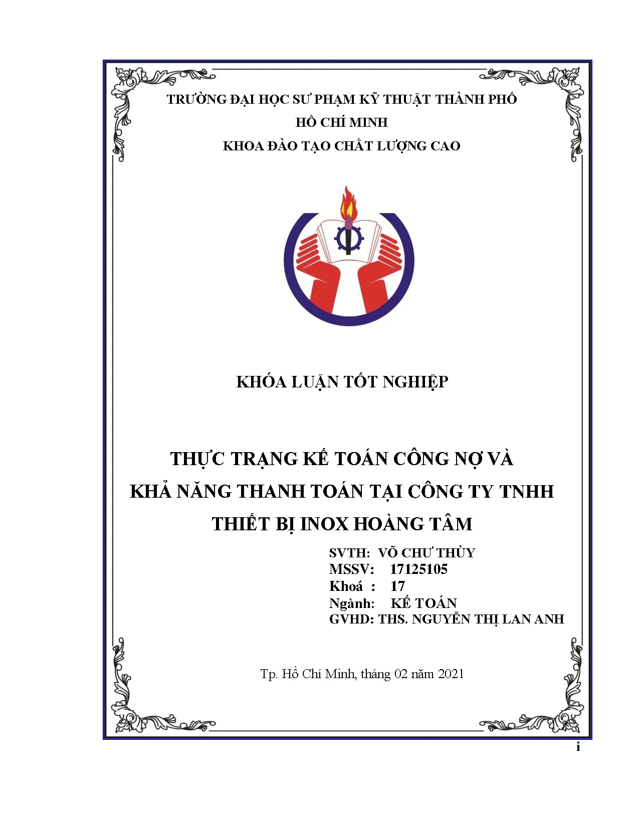 Đồ án tốt nghiệp - Thực trạng kế toán công nợ và khả năng thanh toán tại Công ty TNHH thiết bị IHT