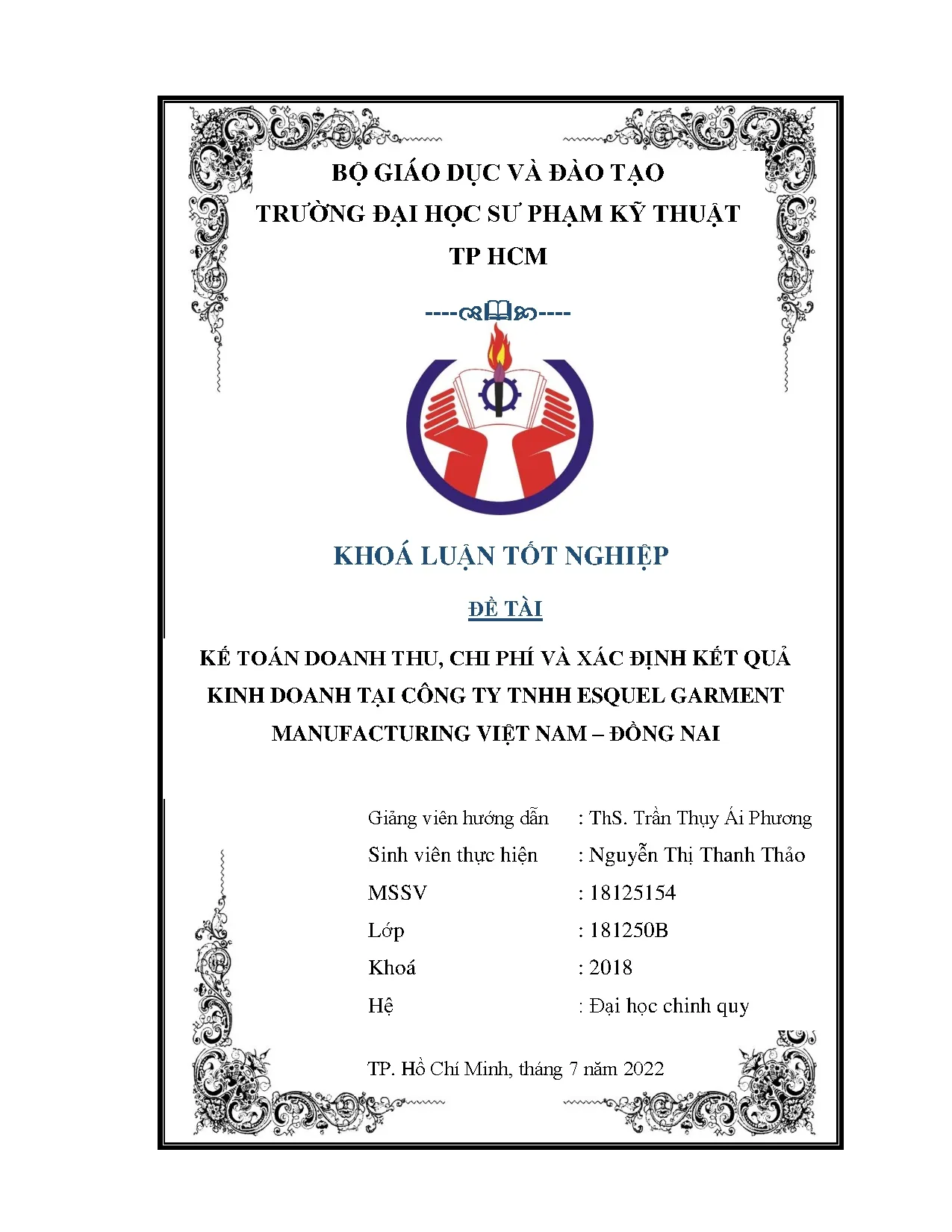 Đồ án tốt nghiệp - Kế toán doanh thu, chi phí và xác định kết quả kinh doanh tại công ty TEGMVN - ĐN