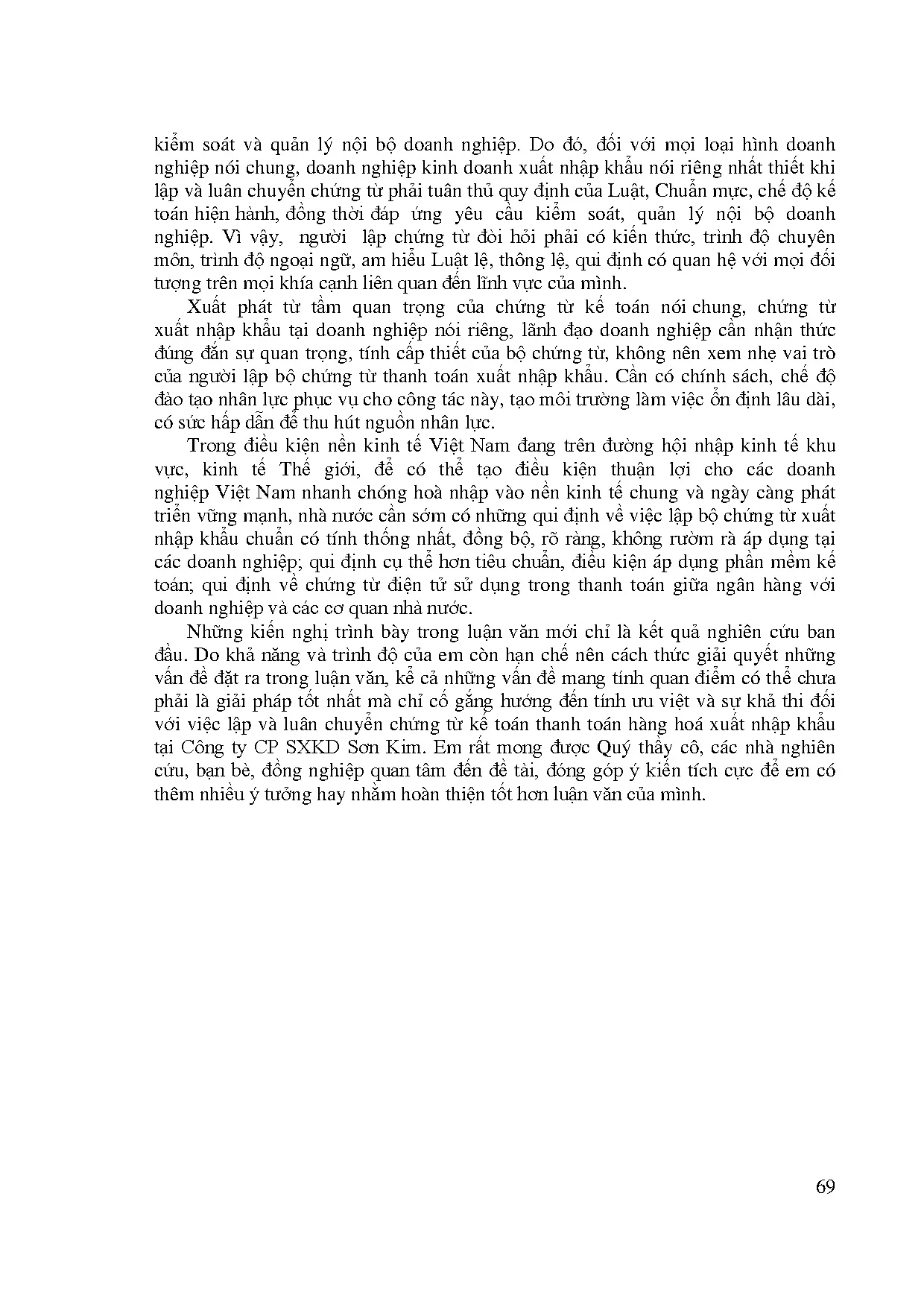 Đồ án tốt nghiệp - Quy trình kiểm soát chứng từ xuất - nhập khẩu tại Công ty Cổ Phần Sản Xuất KDSK - Trang 82