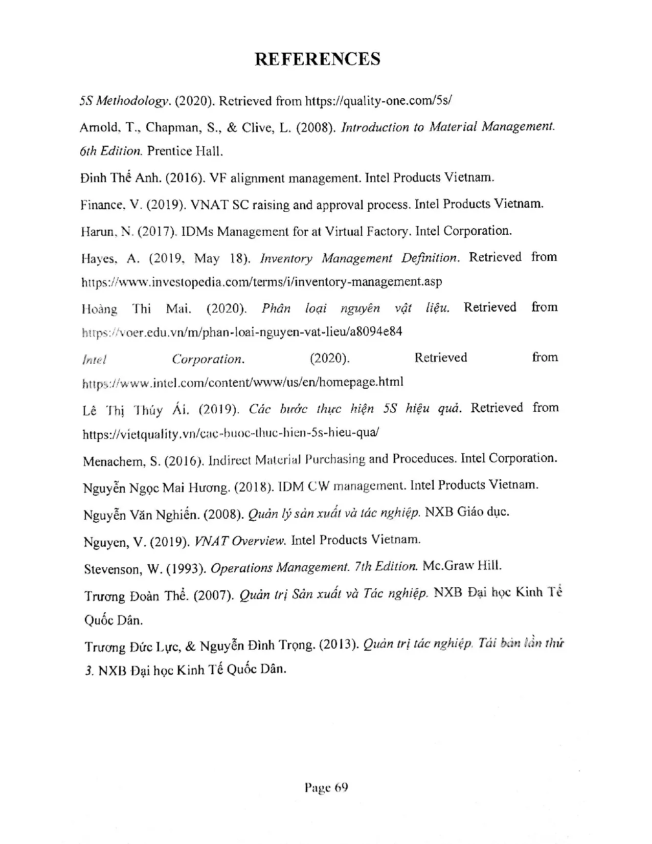 Đồ án tốt nghiệp - Improving the management of indirect materials at intel products VietNam CO., LTD - Trang 80