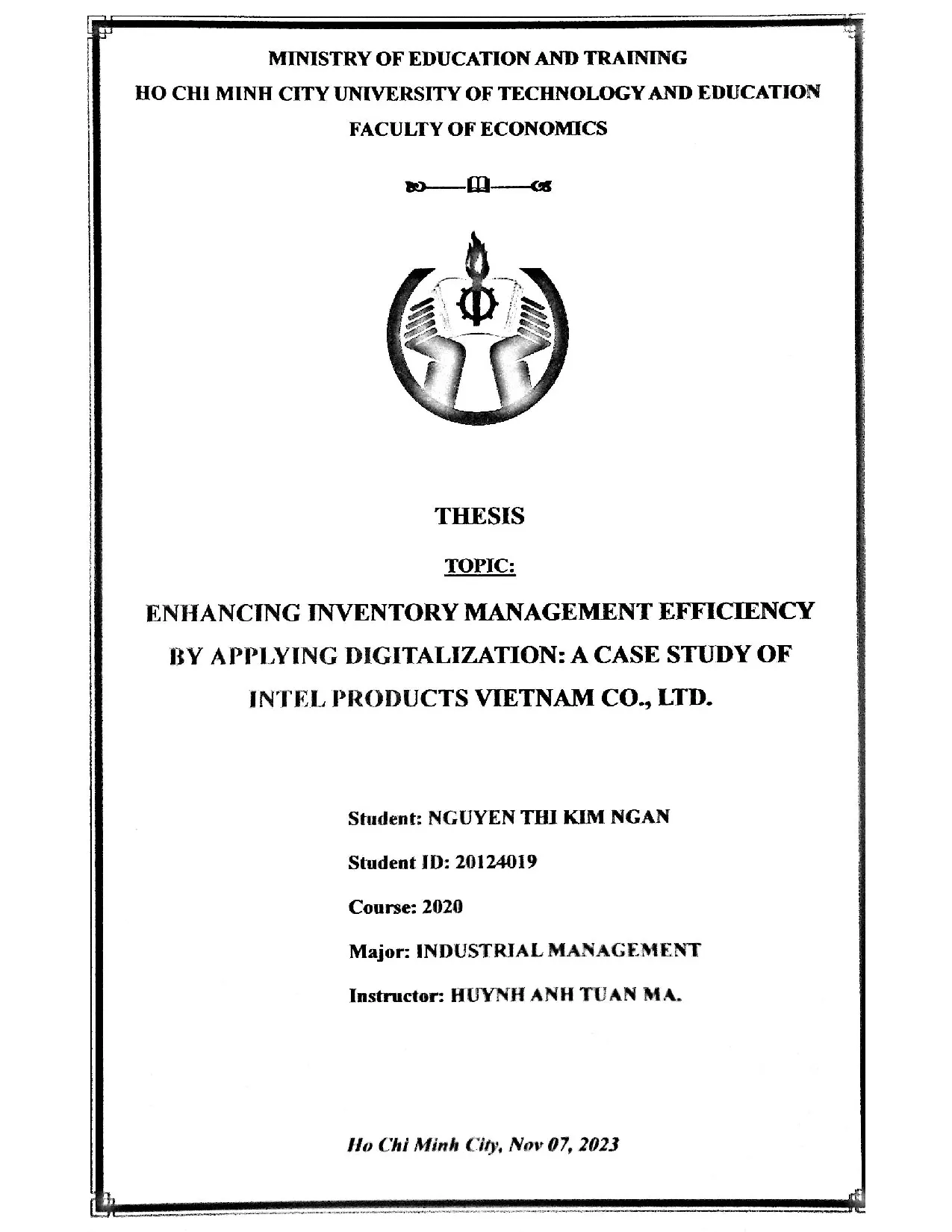 Đồ án tốt nghiệp - Enhancing inventory management efficiency by applying digitalization a CSOIPVNCL - Trang 2