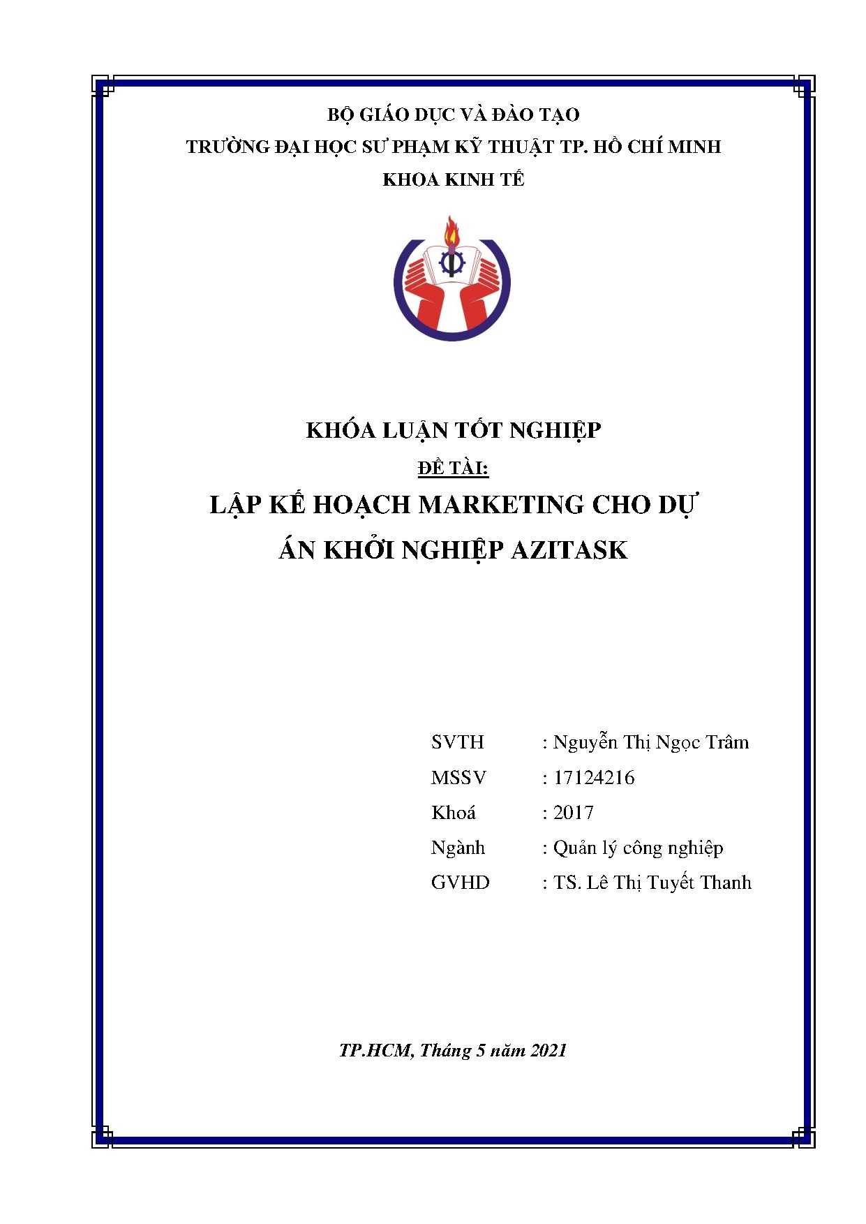 Đồ án tốt nghiệp - Lập kế hoạch marketing cho dự án khởi nghiệp Azitask