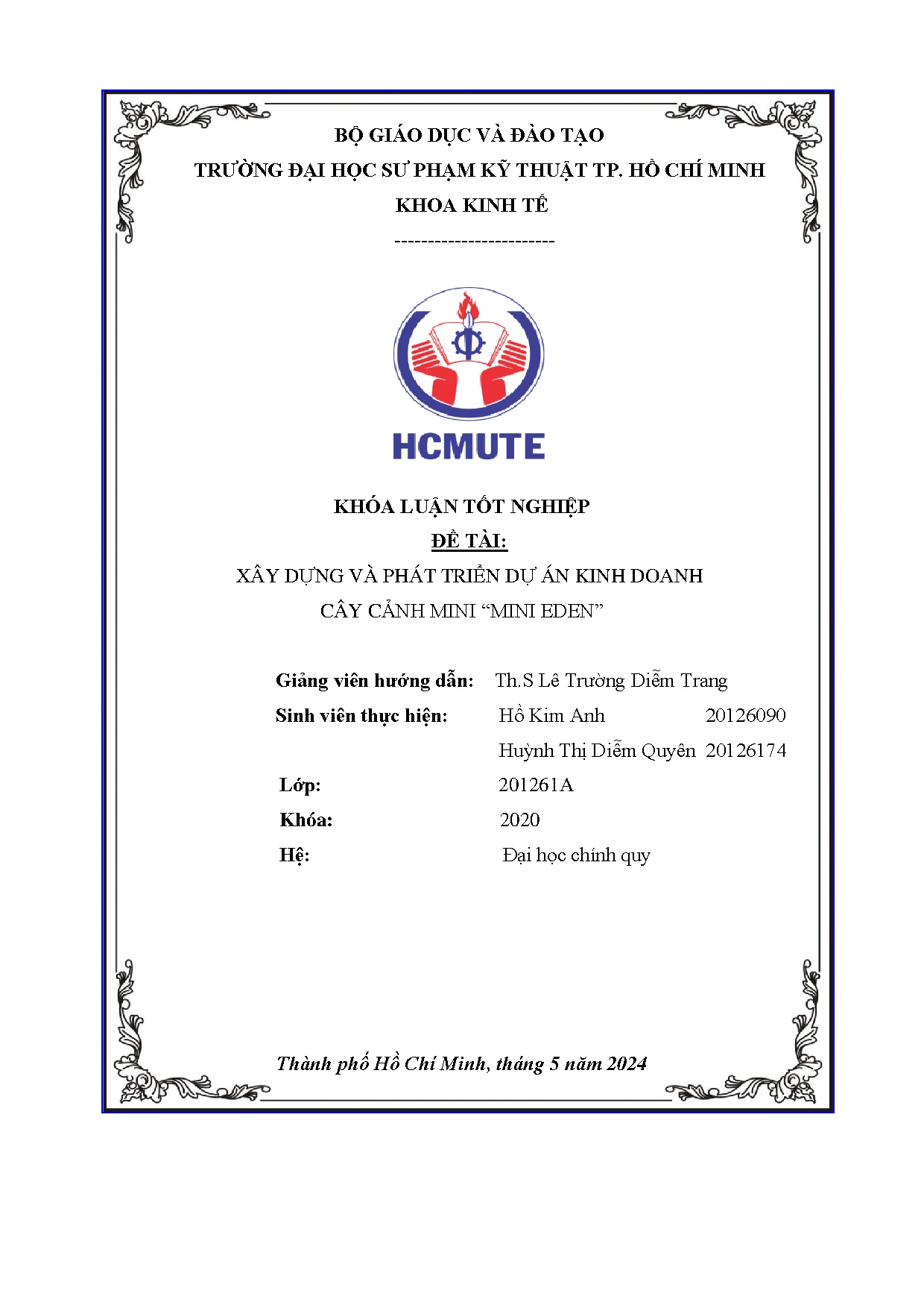 Đồ án tốt nghiệp - Xây dựng và phát triển dự án kinh doanh cây cảnh mini Mini Eden