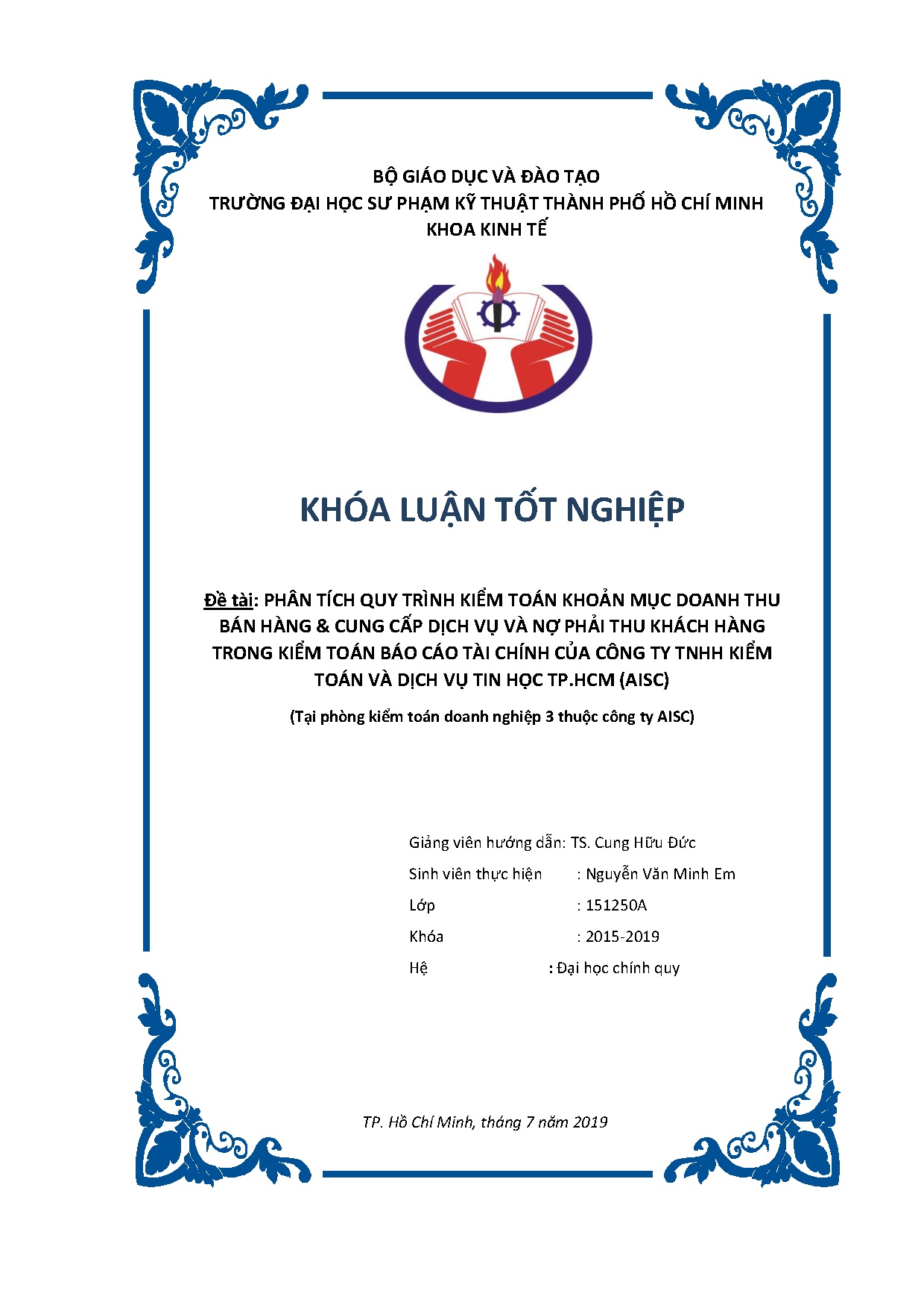 Đồ án tốt nghiệp - Phân tích quy trình kiểm toán khoản mục DTBH &amp; CCDVVKNPTKHTKTBCTCCCTTKTVDVTHT