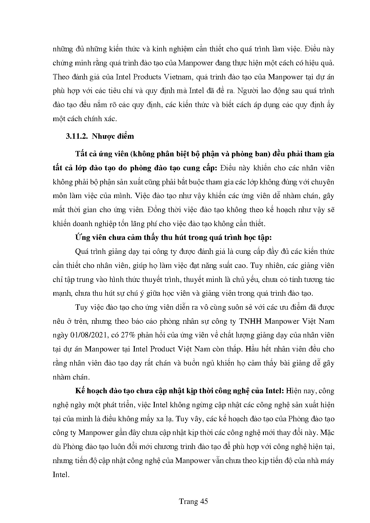Đồ án tốt nghiệp - Hoàn thiện công tác đào tạo nhân lực của dự án Manpower tại Intel PVNCCTTMVN - Trang 57