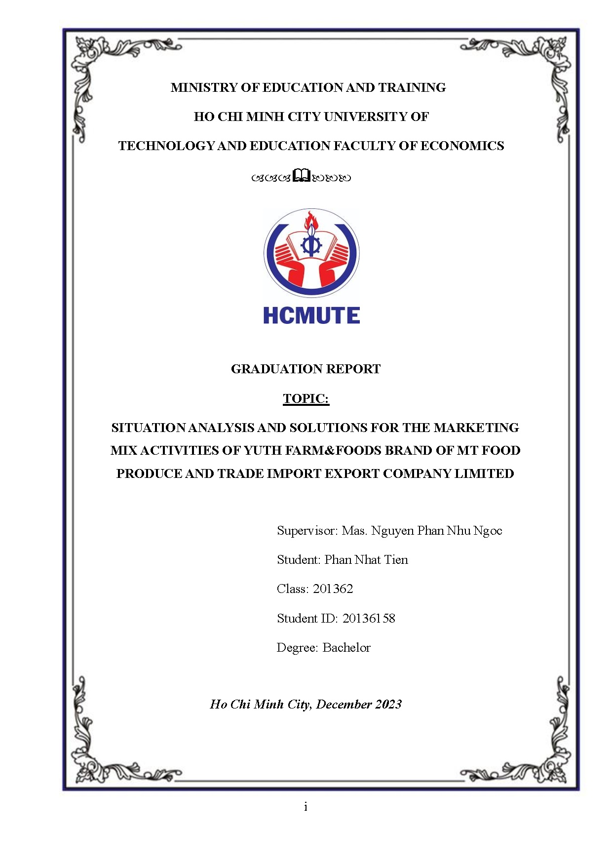 Đồ án tốt nghiệp - Situation analysis and solutions for the marketing mix AOYF &amp; FBOMFPATIECL