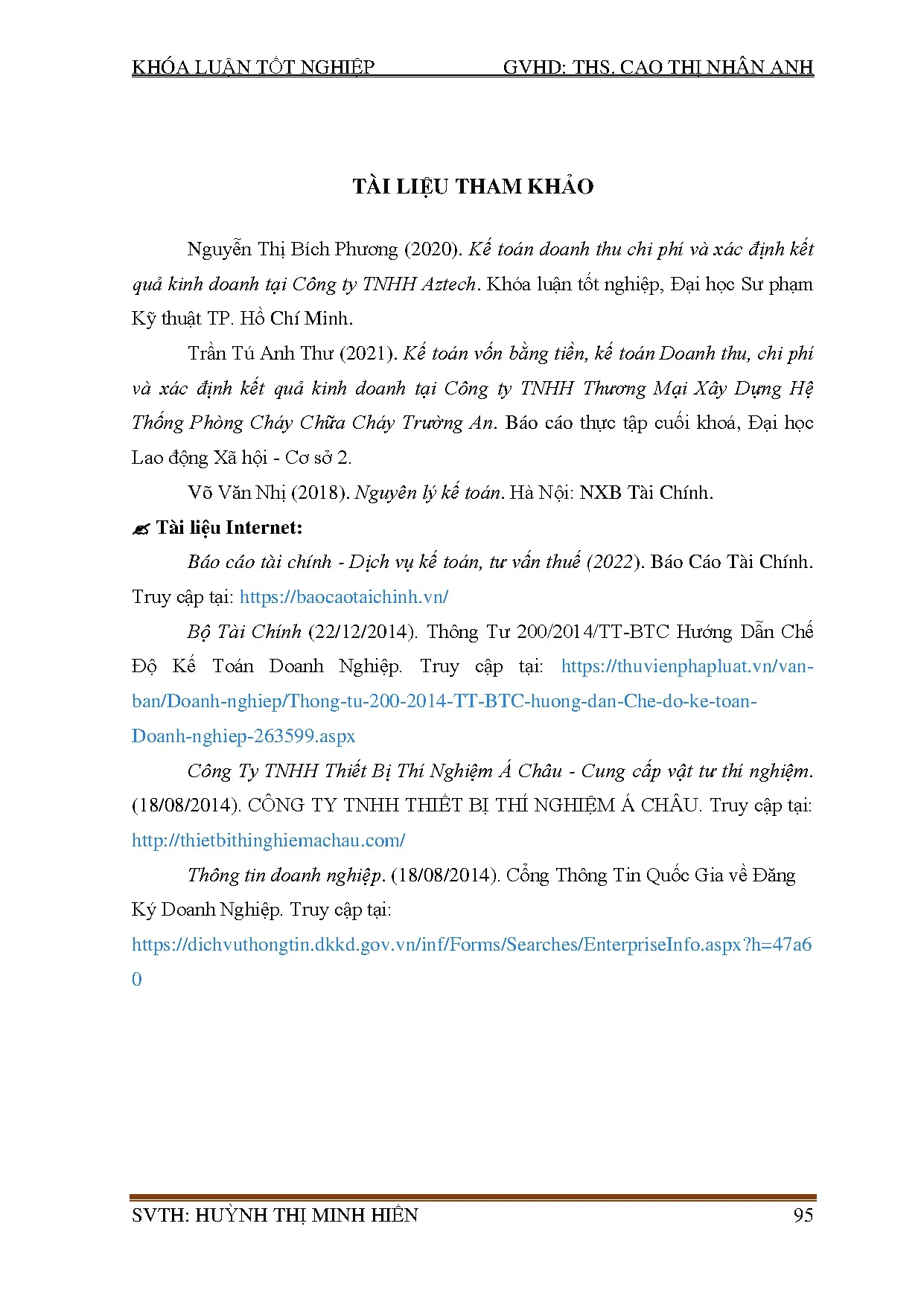 Đồ án tốt nghiệp - Doanh thu, chi phí và xác định kết quả kinh doanh tại Công ty TNHH thiết bị TNÁC - Trang 108