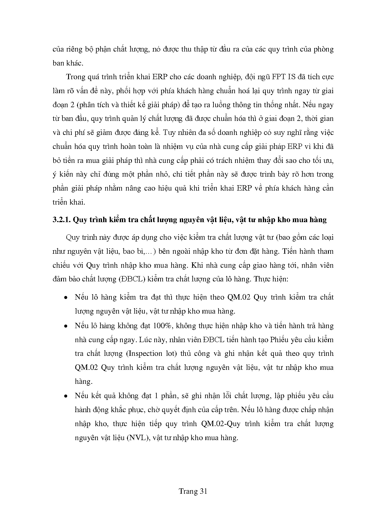 Đồ án tốt nghiệp - Đánh giá công tác triển khai phân hệ quản lý chất lượng trên PMSCCTTHTTTFCDNKH - Trang 42