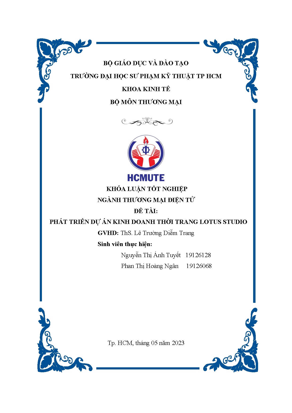 Đồ án tốt nghiệp - Phát triển dự án kinh doanh thời trang Lotus Studio