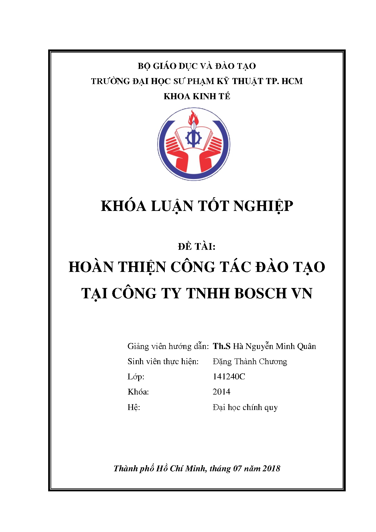 Đồ án tốt nghiệp - Hoàn thiện công tác đào tạo tại công ty TNHH Bosch VN