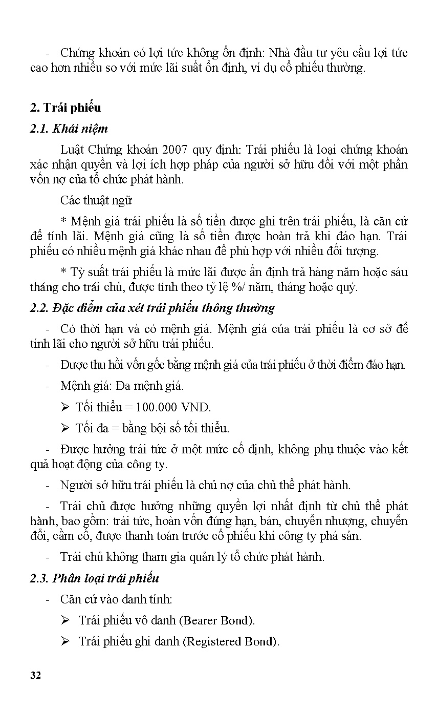 Câu hỏi trắc nghiệm và bài tập thị trường chứng khoán (HCMUTE) - Trang 33