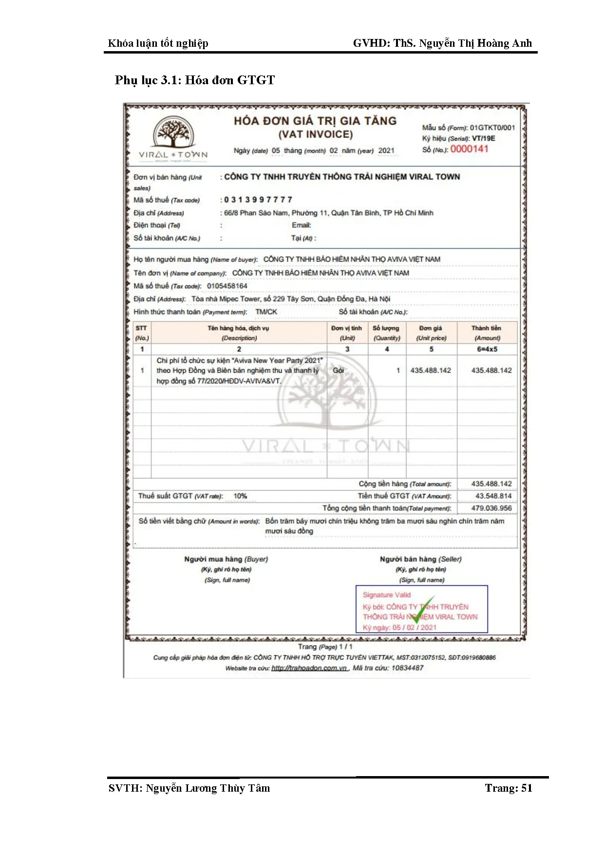 Đồ án tốt nghiệp - Kế toán công nợ phải thu khách hàng và phải trả nhà cung cấp tại Công ty TTTVTNVT - Trang 60