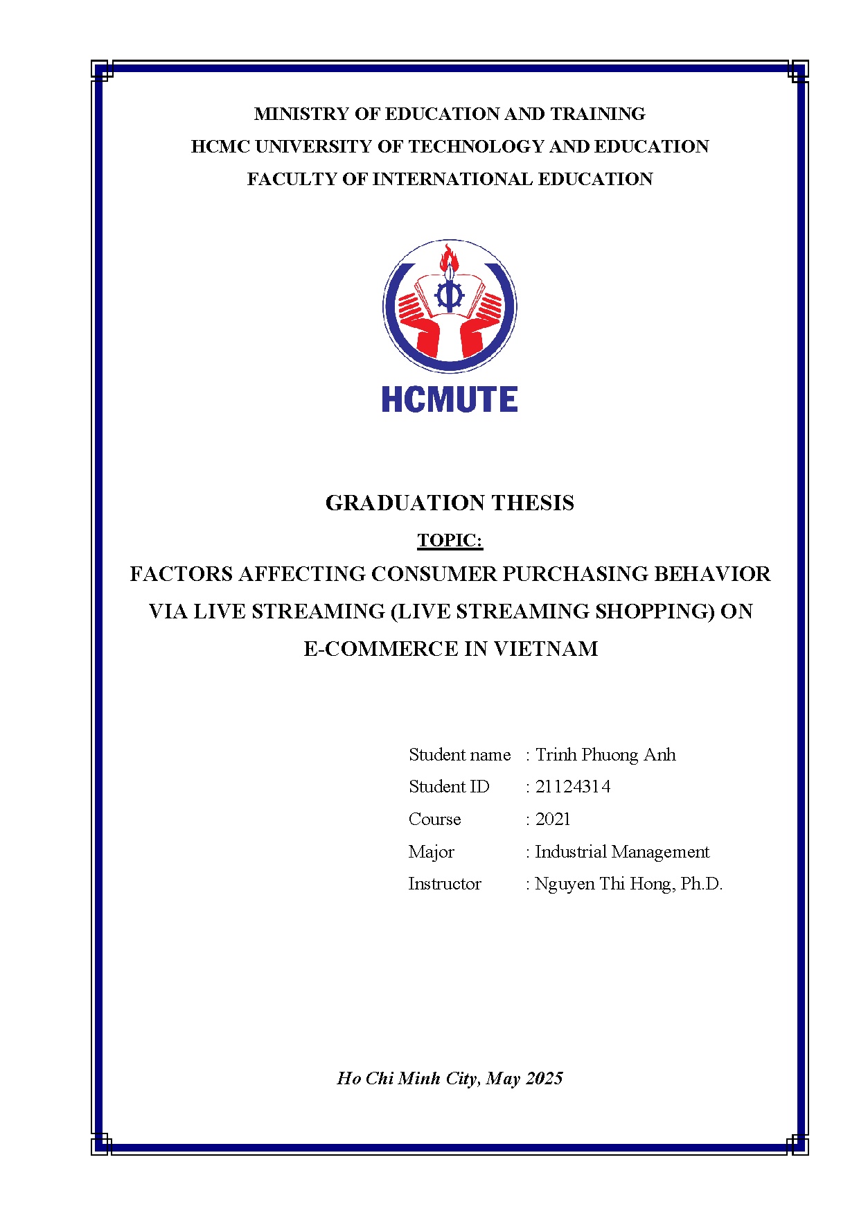 Đồ án tốt nghiệp - Factors affecting consumer purchasing behavior via live streaming (live SSOEIV