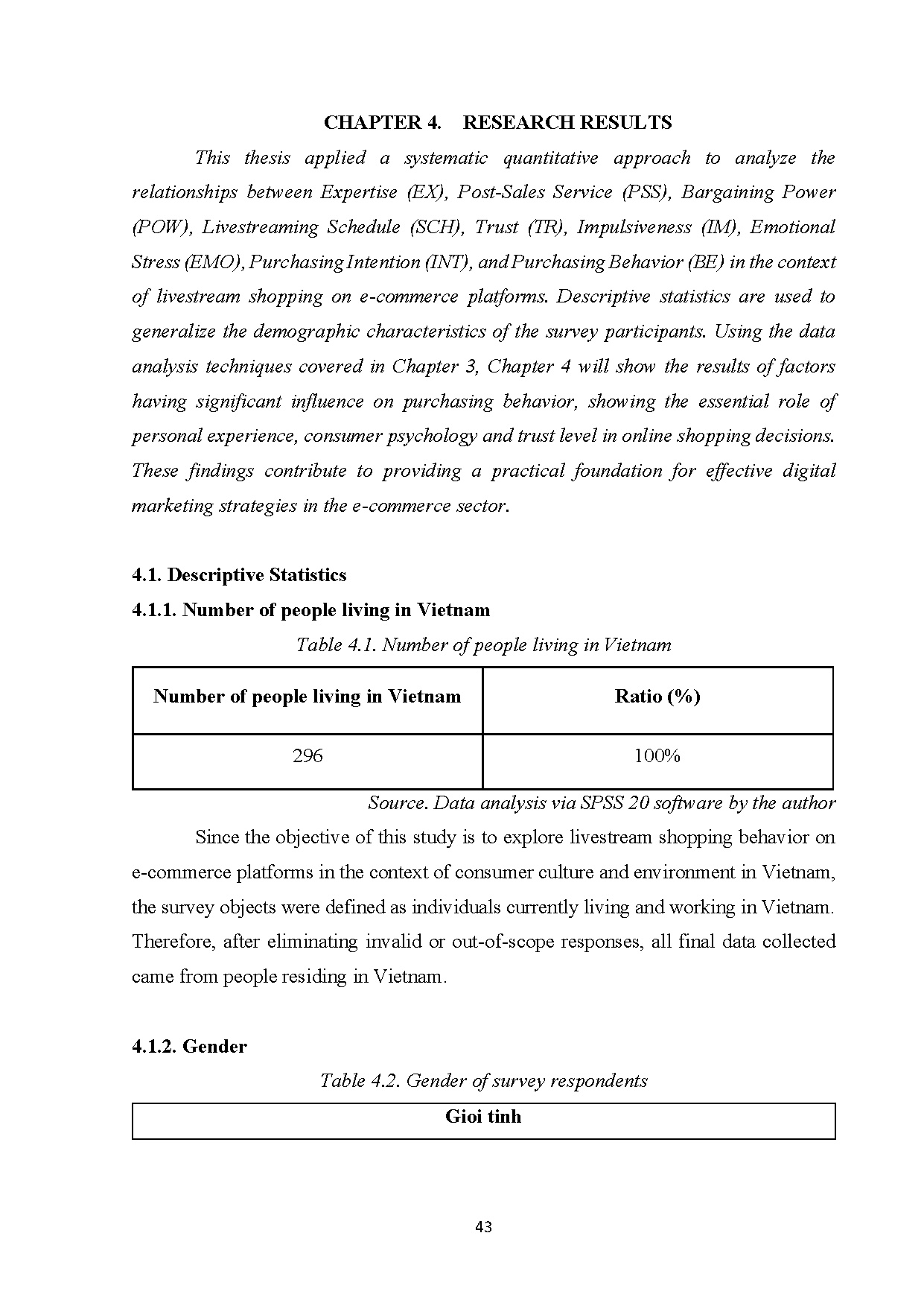 Đồ án tốt nghiệp - Factors affecting consumer purchasing behavior via live streaming (live SSOEIV - Trang 52