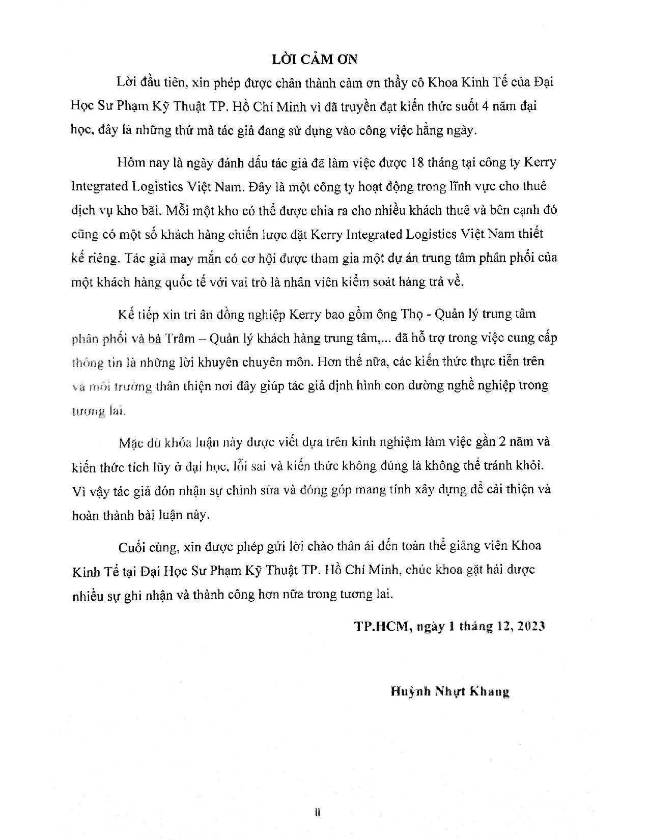 Đồ án tốt nghiệp - Hoàn thiện Hoạt động Xử lý Hàng Trả về của Kho 6 tại Công ty Kerry Integrated LVN - Trang 3