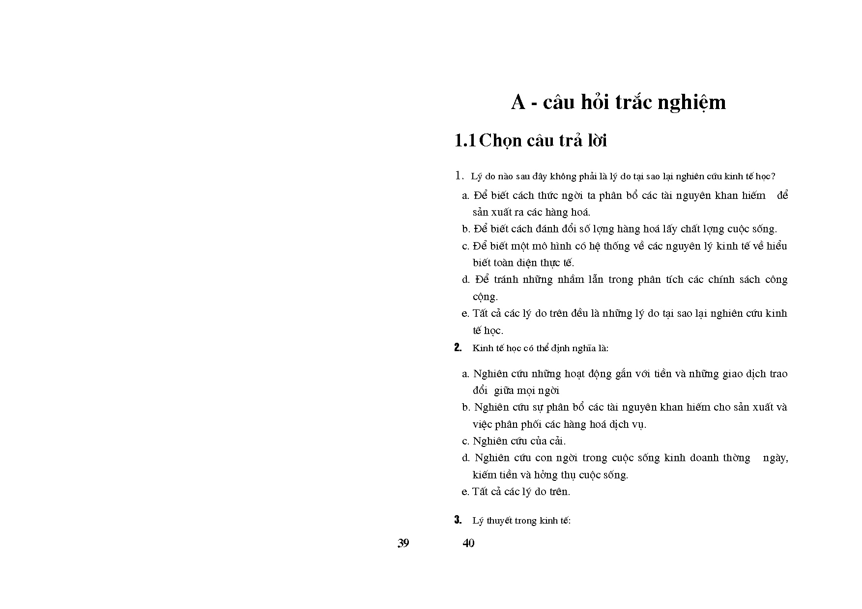 Trắc nghiệm cuối kỳ kinh tế học