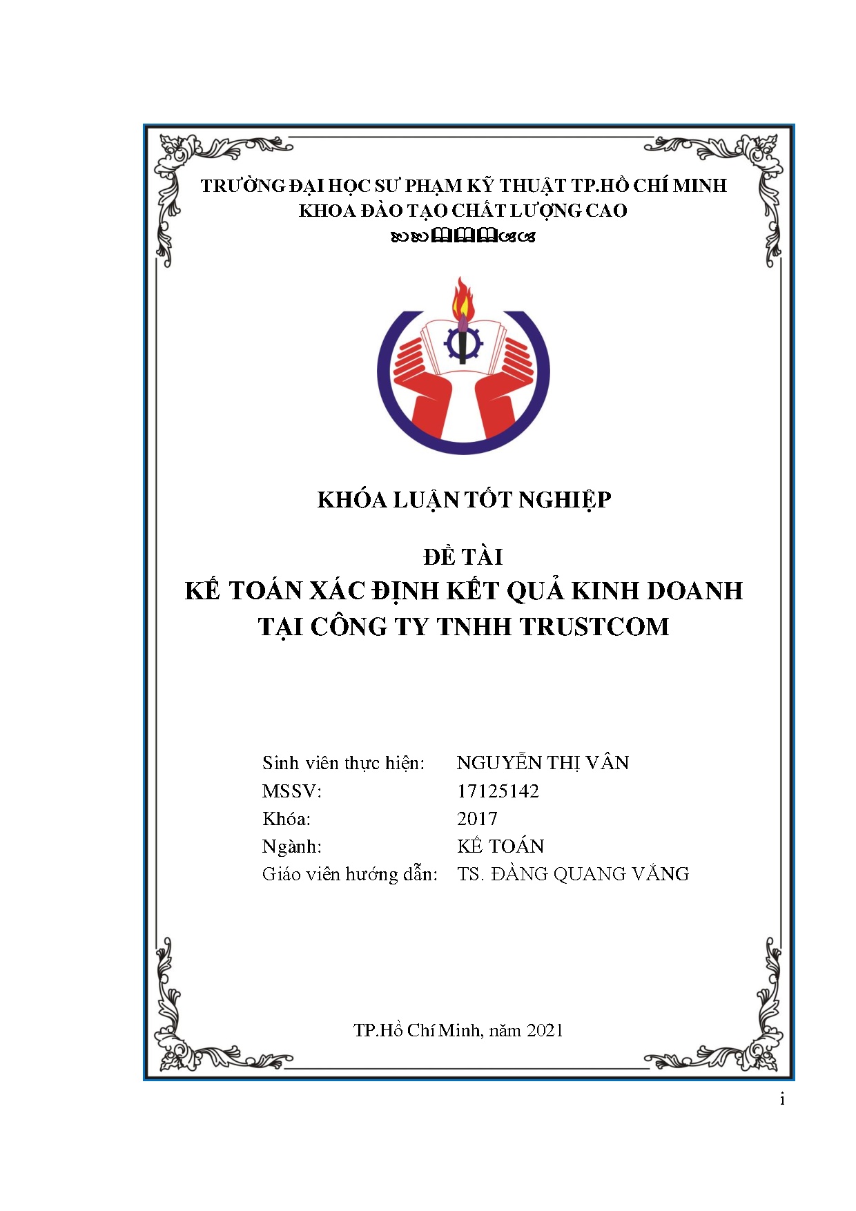 Đồ án tốt nghiệp - Kế toán xác định kết quả kinh doanh tại Công ty TNHH Trustcom