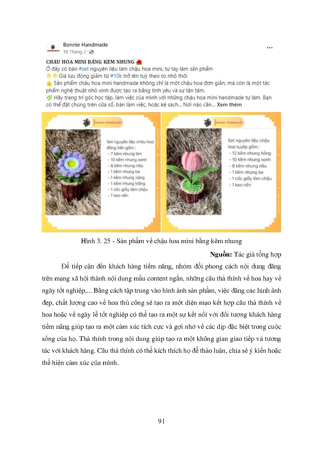 Đồ án tốt nghiệp - Xây dựng và phát triển dự án kinh doanh các mặt hàng handmade từ kẽm NH - Trang 109