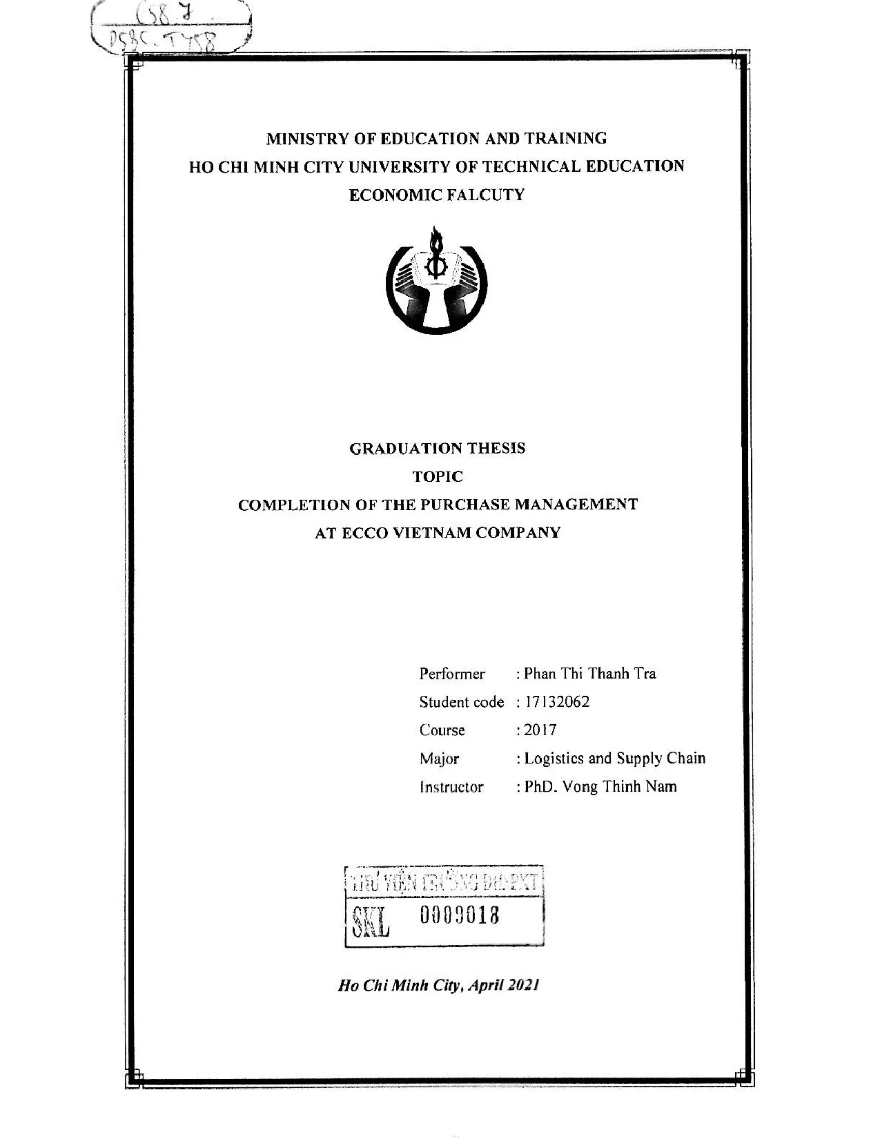 Đồ án tốt nghiệp - Completion of the purchase management at Ecco VietNam Company