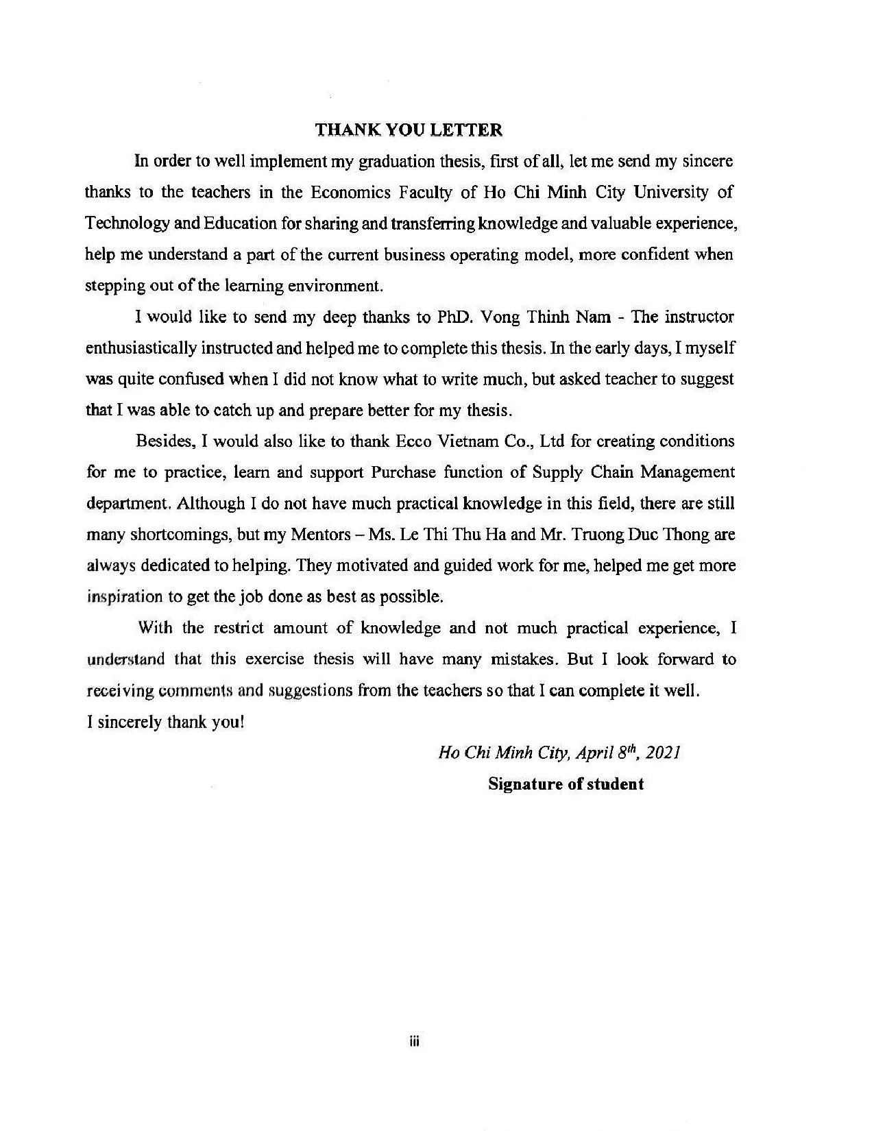 Đồ án tốt nghiệp - Completion of the purchase management at Ecco VietNam Company - Trang 2