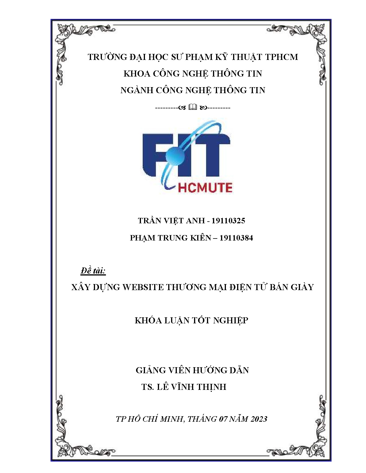 Đồ án tốt nghiệp - Xây dựng website thương mại điện tử bán giày