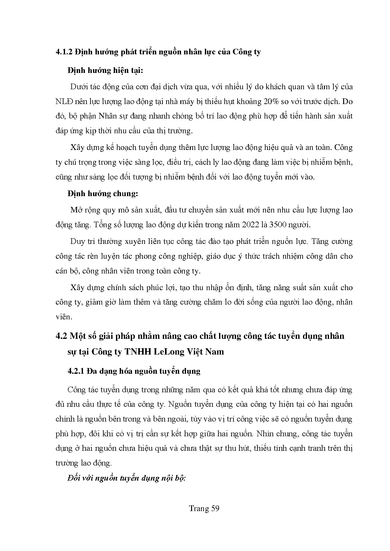Đồ án tốt nghiệp - Hoàn thiện công tác tuyển dụng nhân sự tại Công ty trách nhiệm hữu hạn Lelong VN - Trang 69