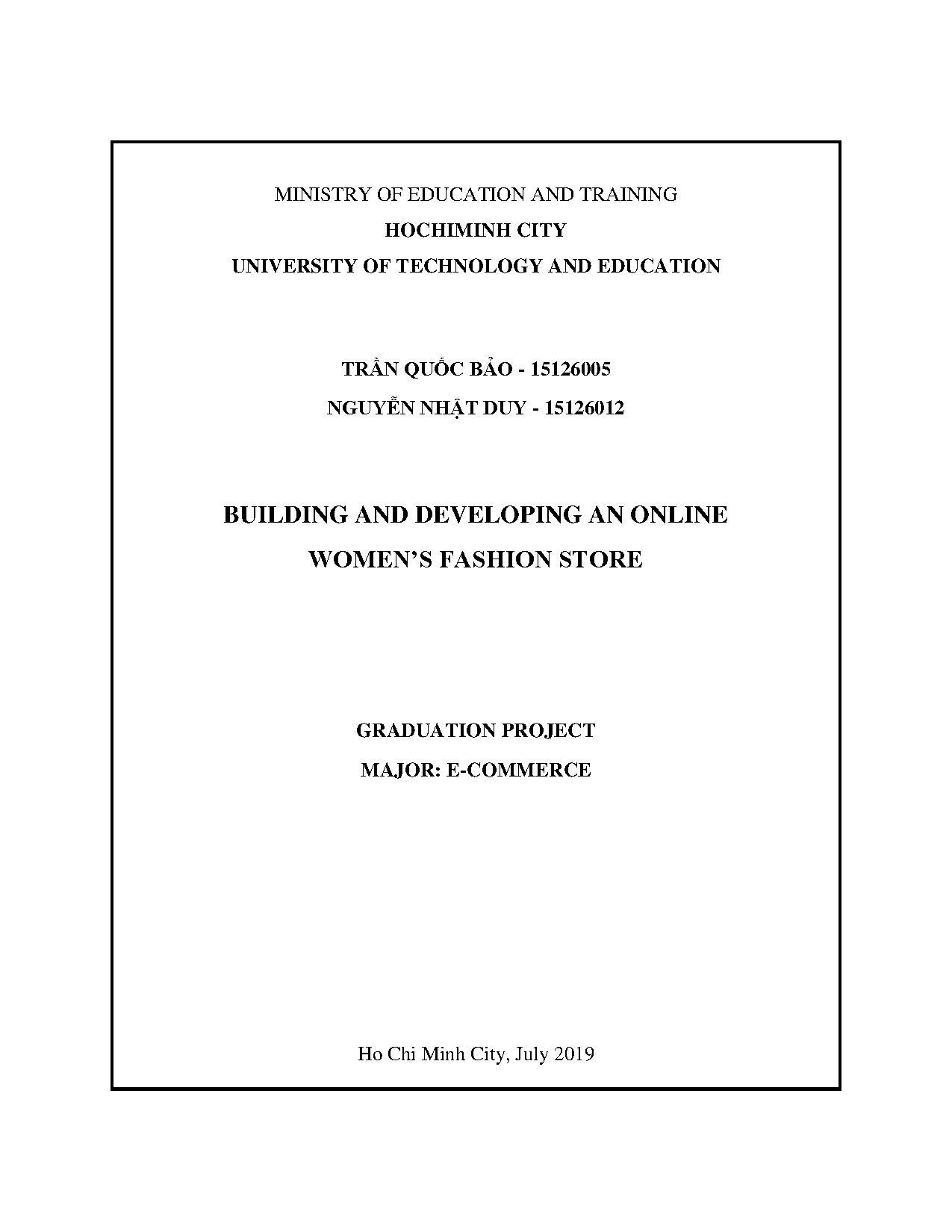 Đồ án tốt nghiệp - Xây dựng website và phát triển cửa hàng Thời trang nữ online