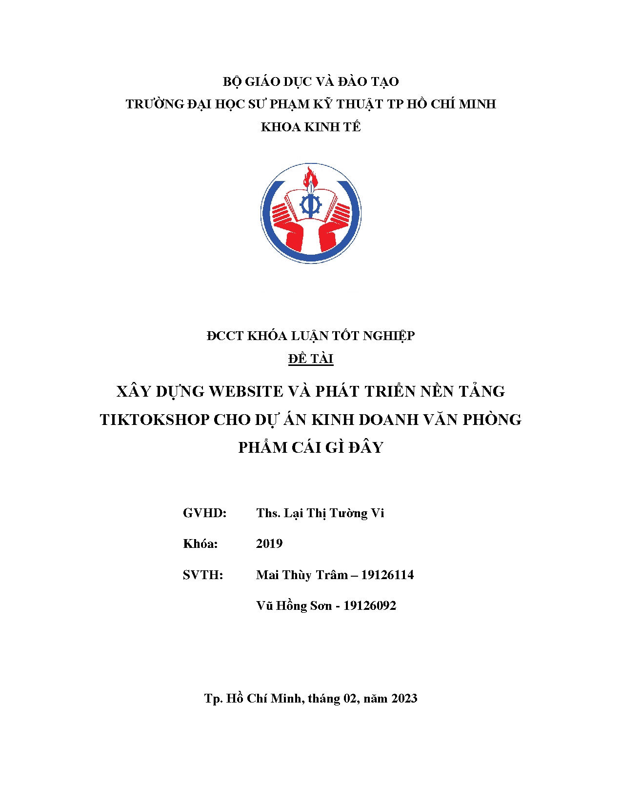 Đồ án tốt nghiệp - Xây dựng website và phát triển nền tảng tiktokshop cho dự án kinh doanh văn PPCGĐ