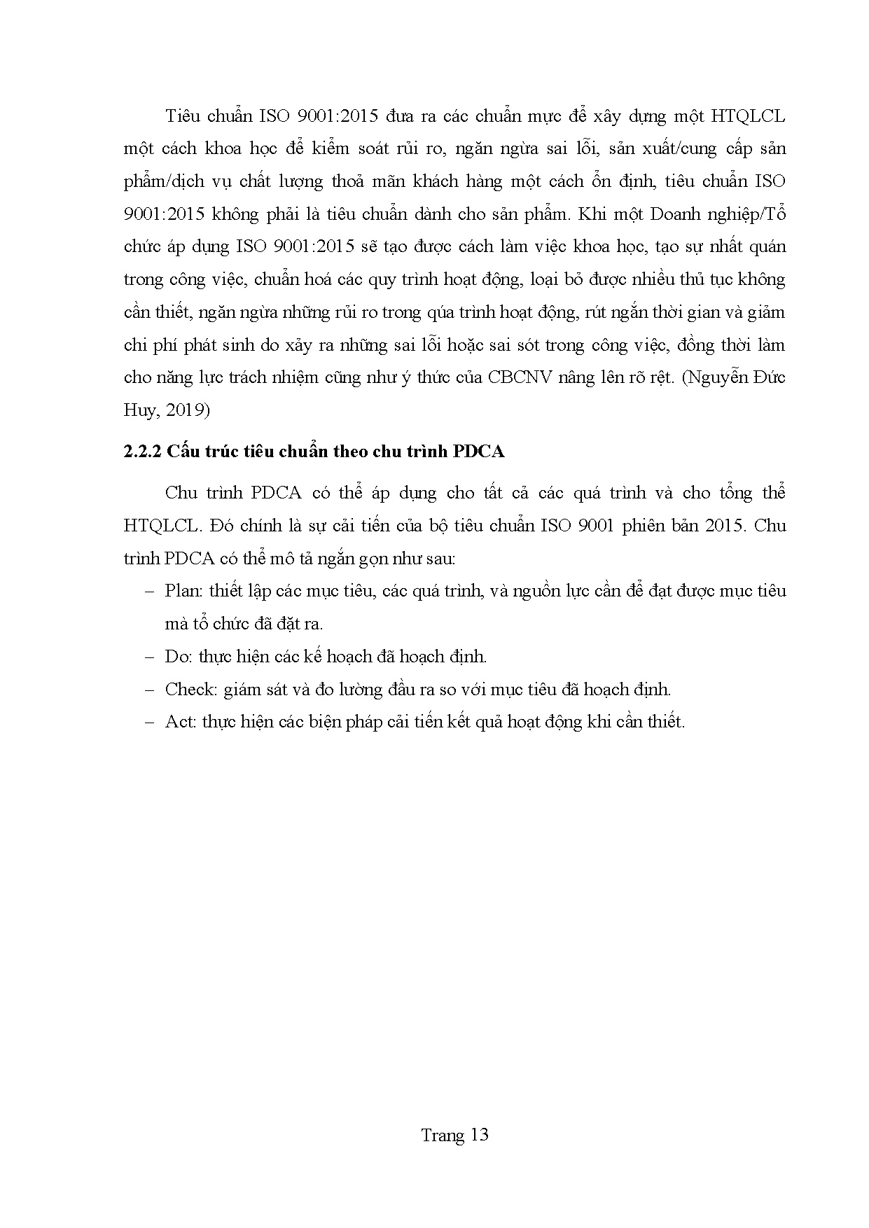 Đồ án tốt nghiệp - Phân tích thực trạng áp dụng Hệ thống Quản lý chất lượng ISO 9001:2015 TCTCPCNSHR - Trang 23