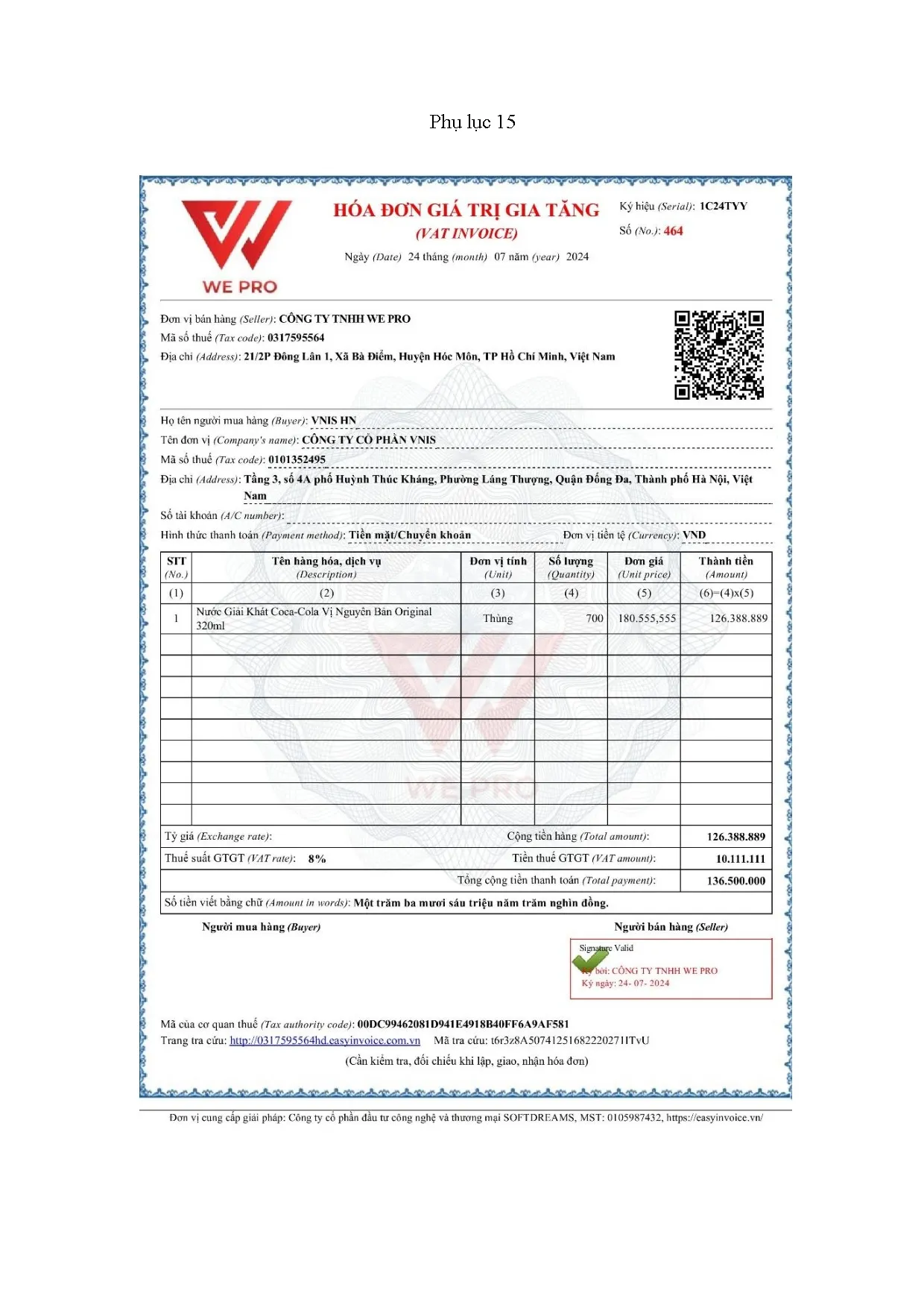Đồ án tốt nghiệp - Kế toán xác định kết quả hoạt động kinh doanh tại Công ty TNHH We Pro - Trang 107