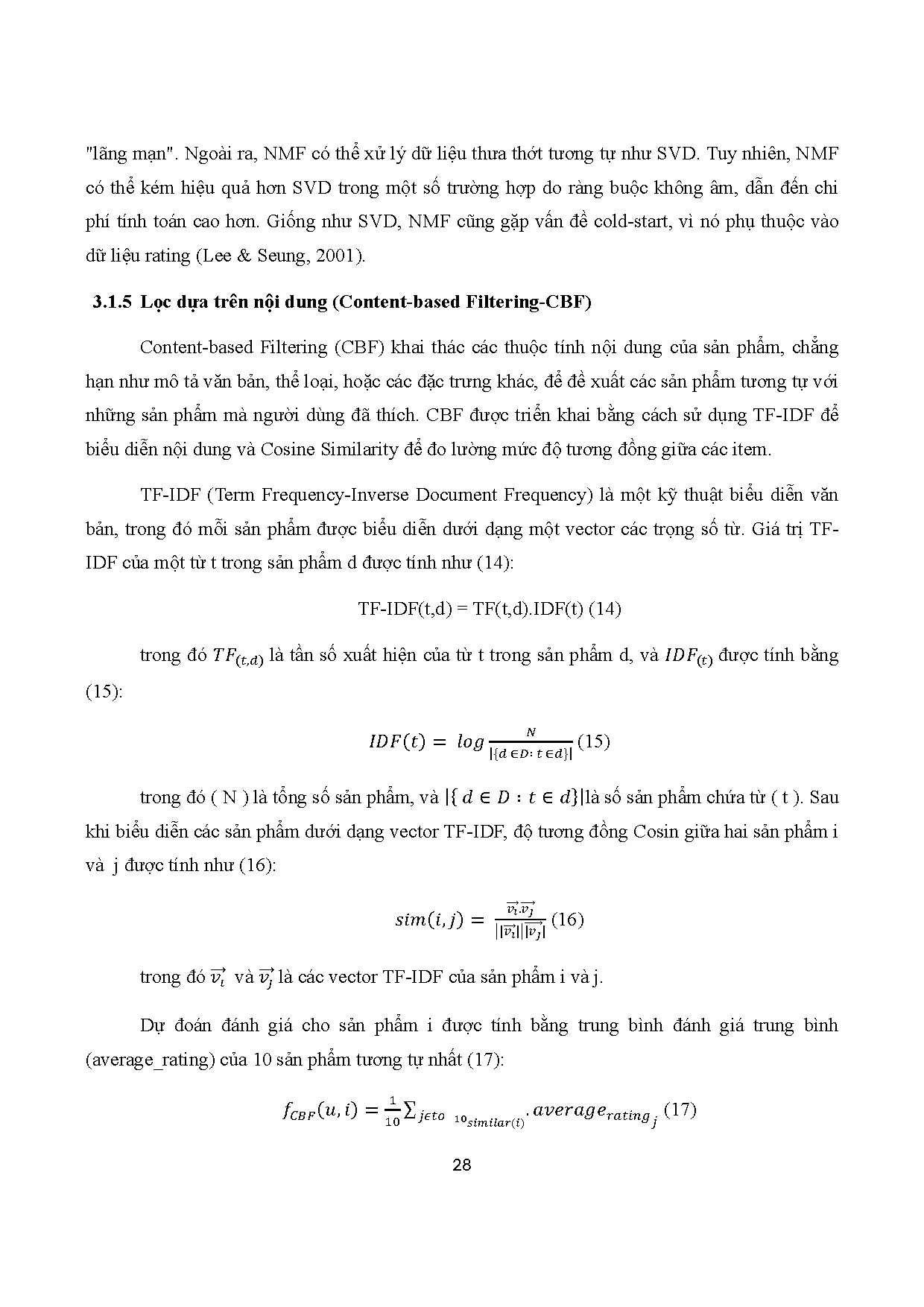 Đồ án tốt nghiệp - Xây dựng hệ thống đề xuất tai nghe sử dụng mô hình kết hợp SVD, Content-based FVX - Trang 36