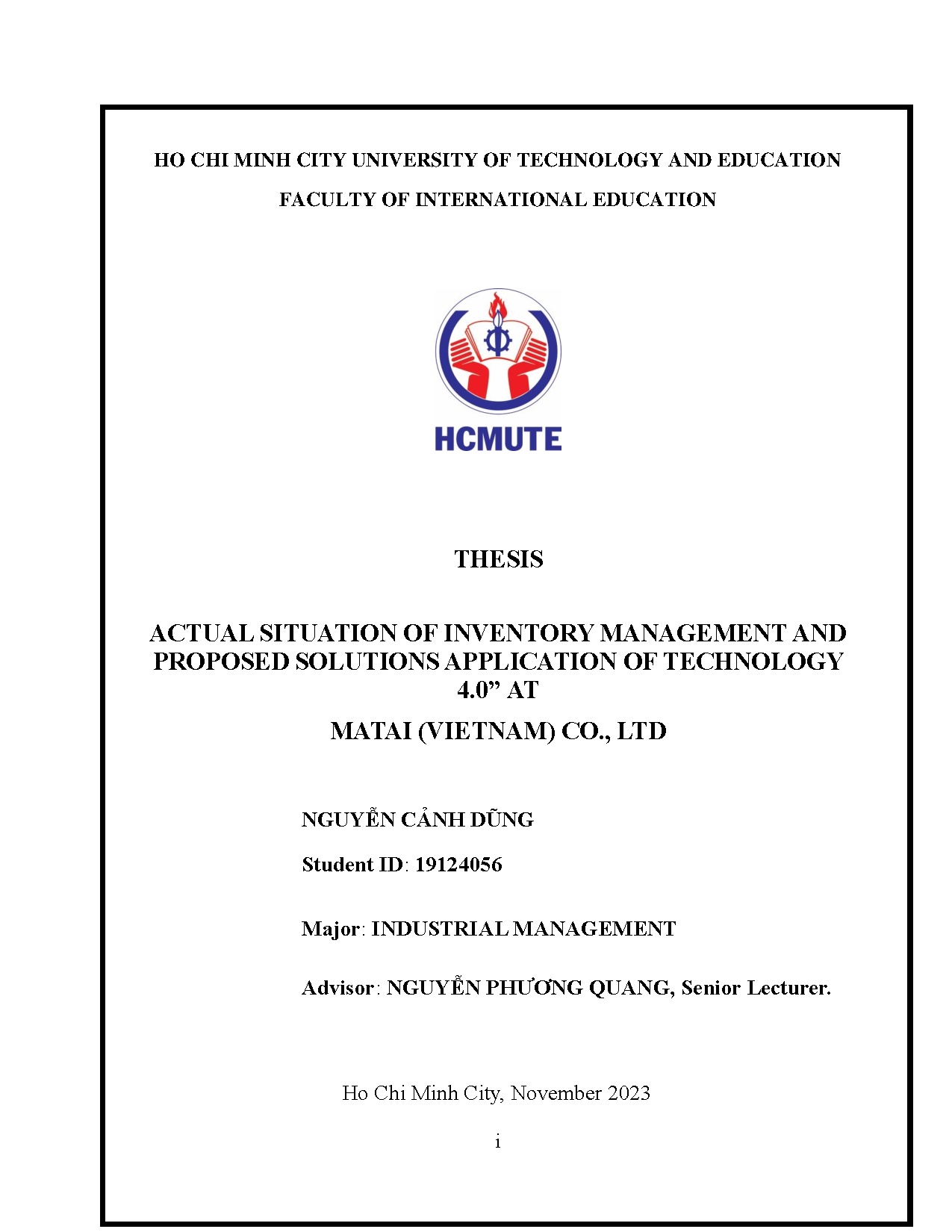 Đồ án tốt nghiệp - Actual situation of inventory management and proposed solutions AOT 4 AM ( C