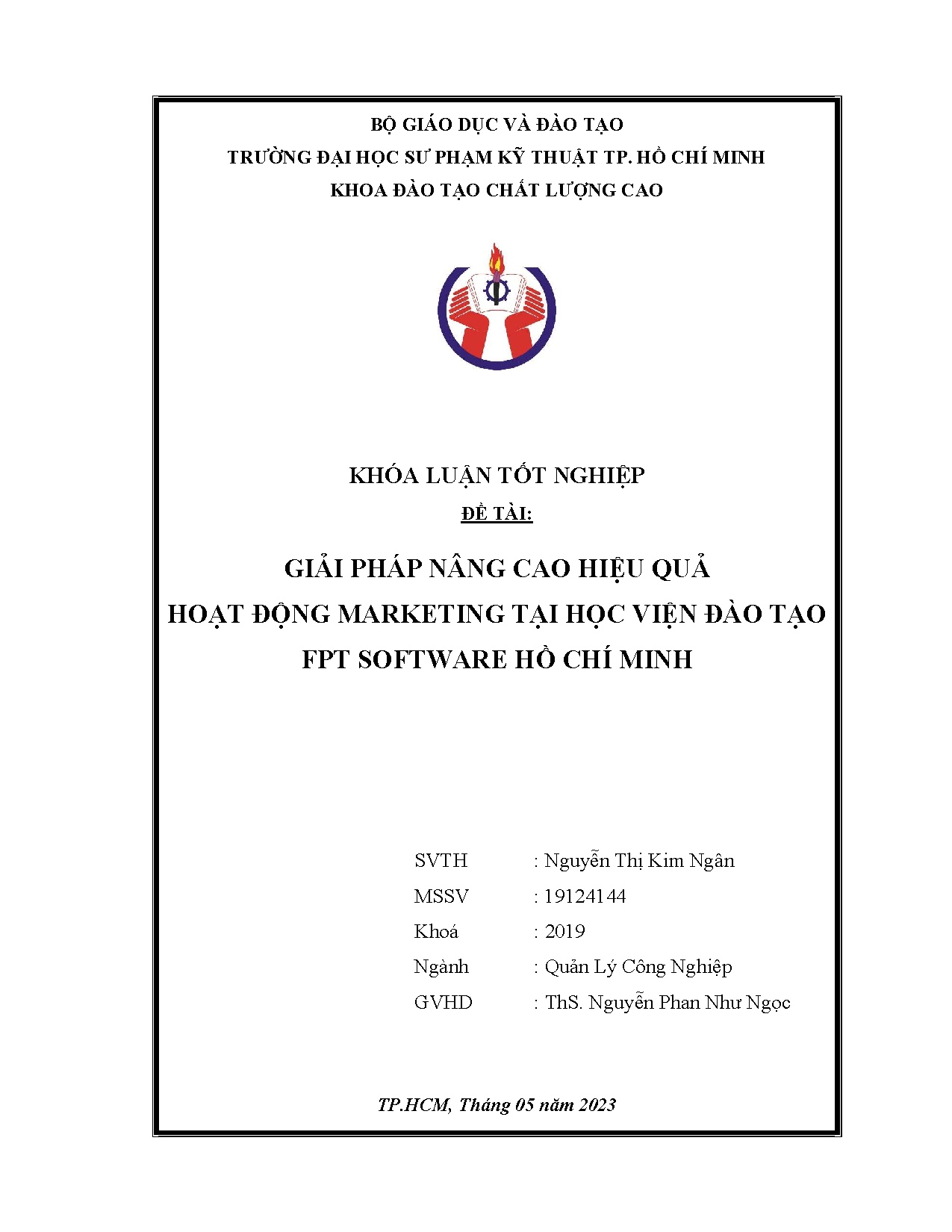 Đồ án tốt nghiệp - Giải pháp nâng cao hiệu quả hoạt động Marketing tại Học viện đào tạo FPT SHCM