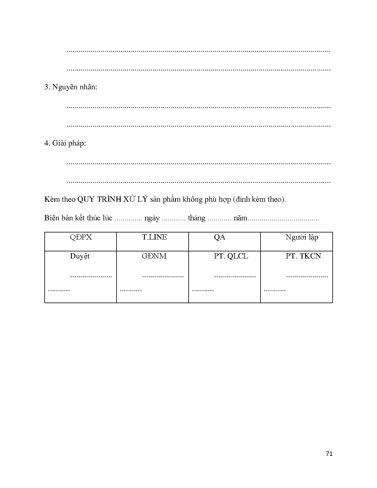 Đồ án tốt nghiệp - Phân tích thực trạng công tác quản lý chất lượng toàn diện (TQM) TNM 1 CCTCPĐTT . - Trang 82