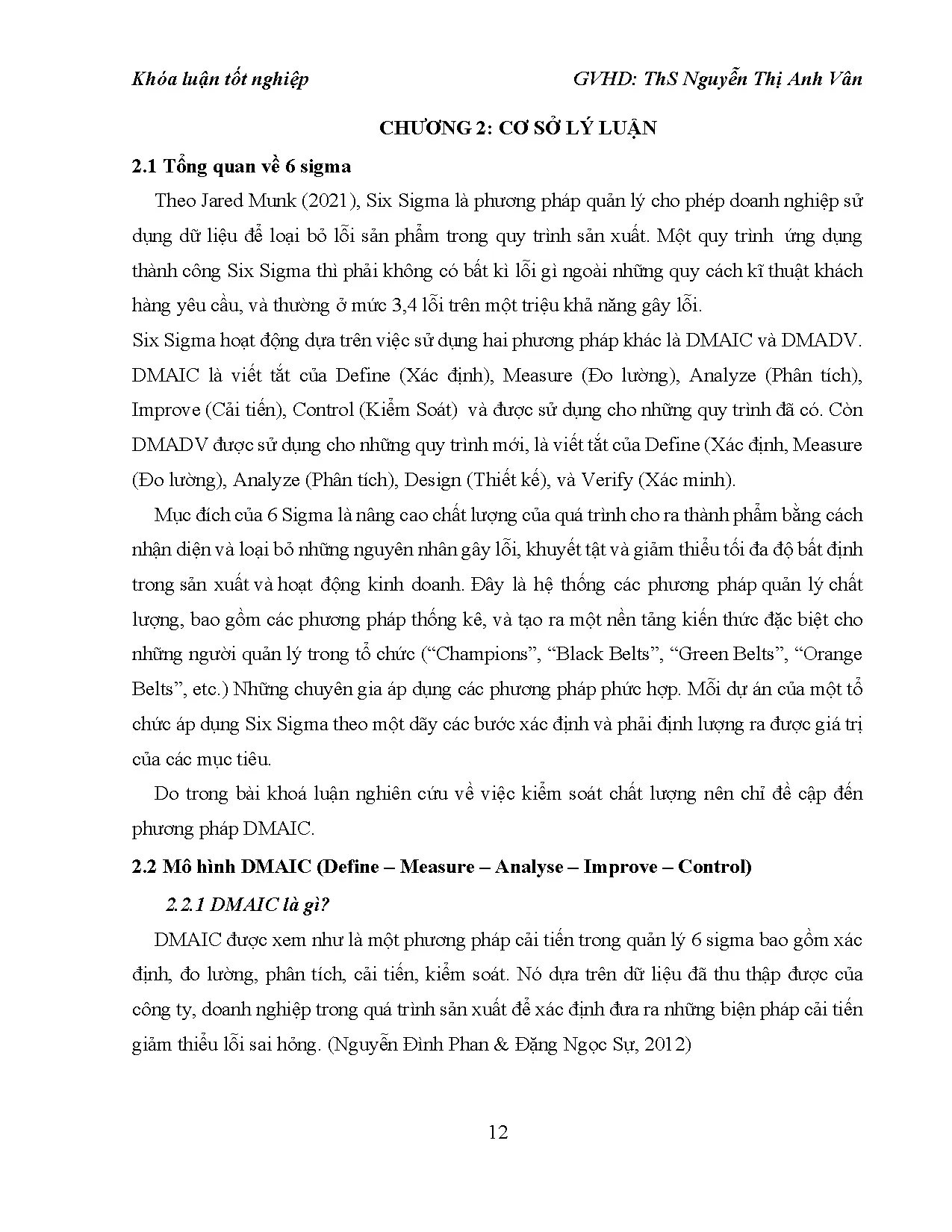 Đồ án tốt nghiệp - Áp dụng phương pháp Dmaic vào kiểm soát chất lượng tại CTCP đầu tư Thái Bình - Trang 22